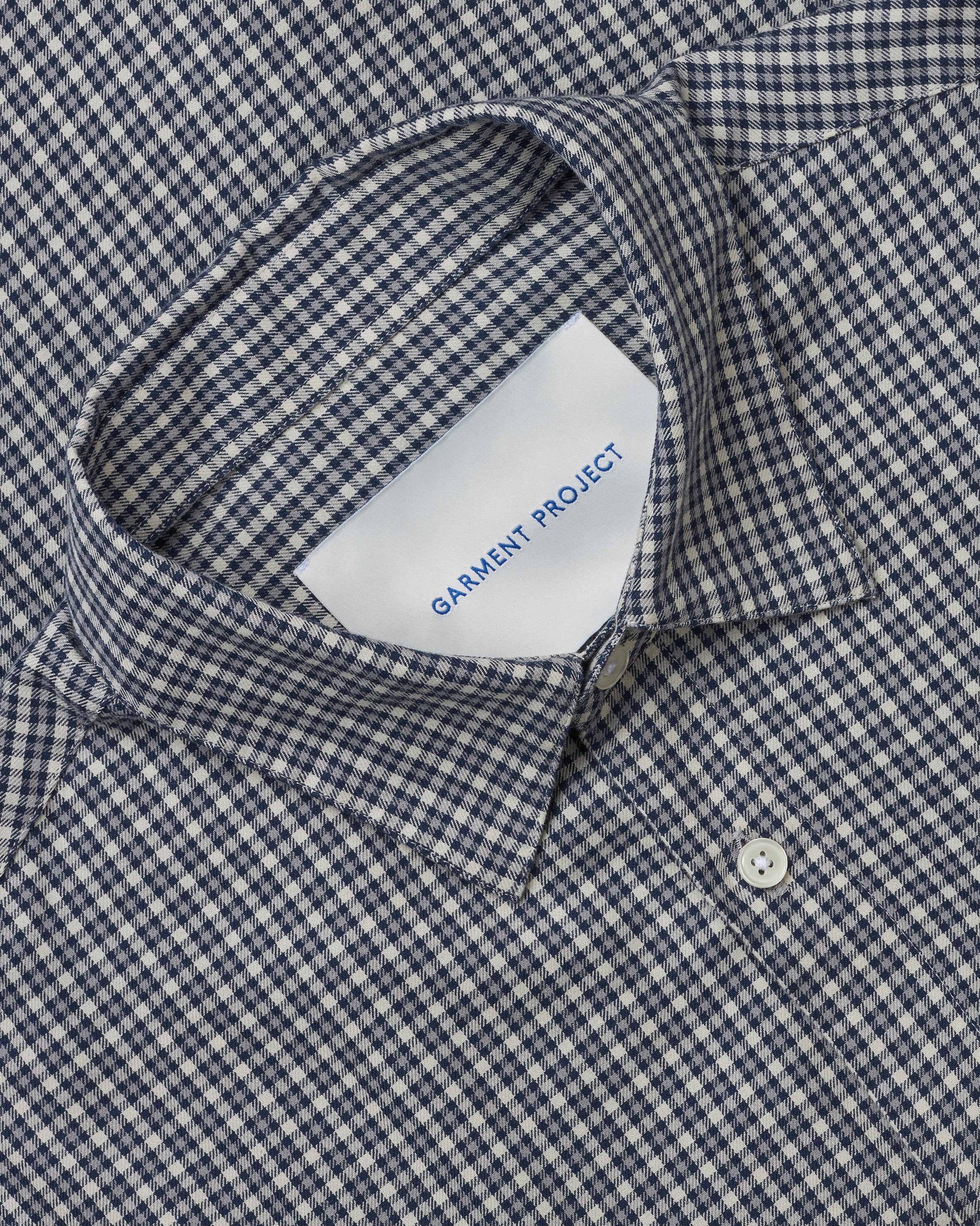 GARMENT PROJECT MAN Relaxed LS Shirt - Navy Check Shirt 500 Navy
