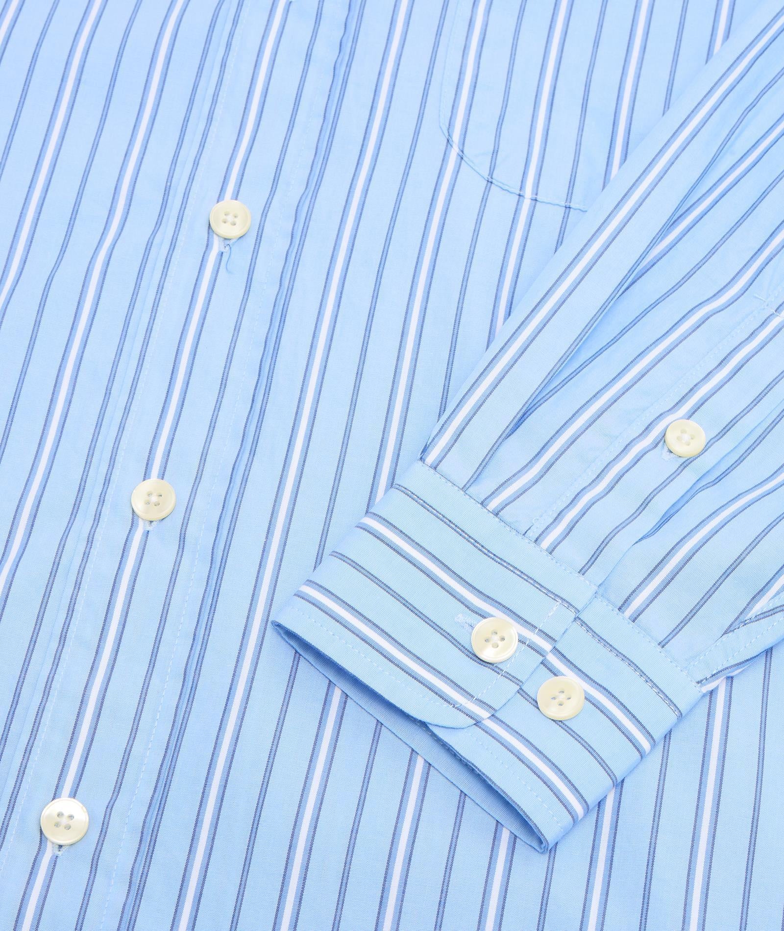 GARMENT PROJECT MAN Relaxed Long Sleeved Shirt - Blue Striped Shirt 550 Blue