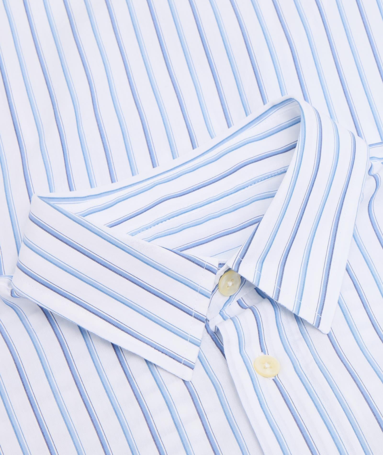 GARMENT PROJECT MAN Relaxed Long Sleeved Shirt - White Striped Shirt 100 White