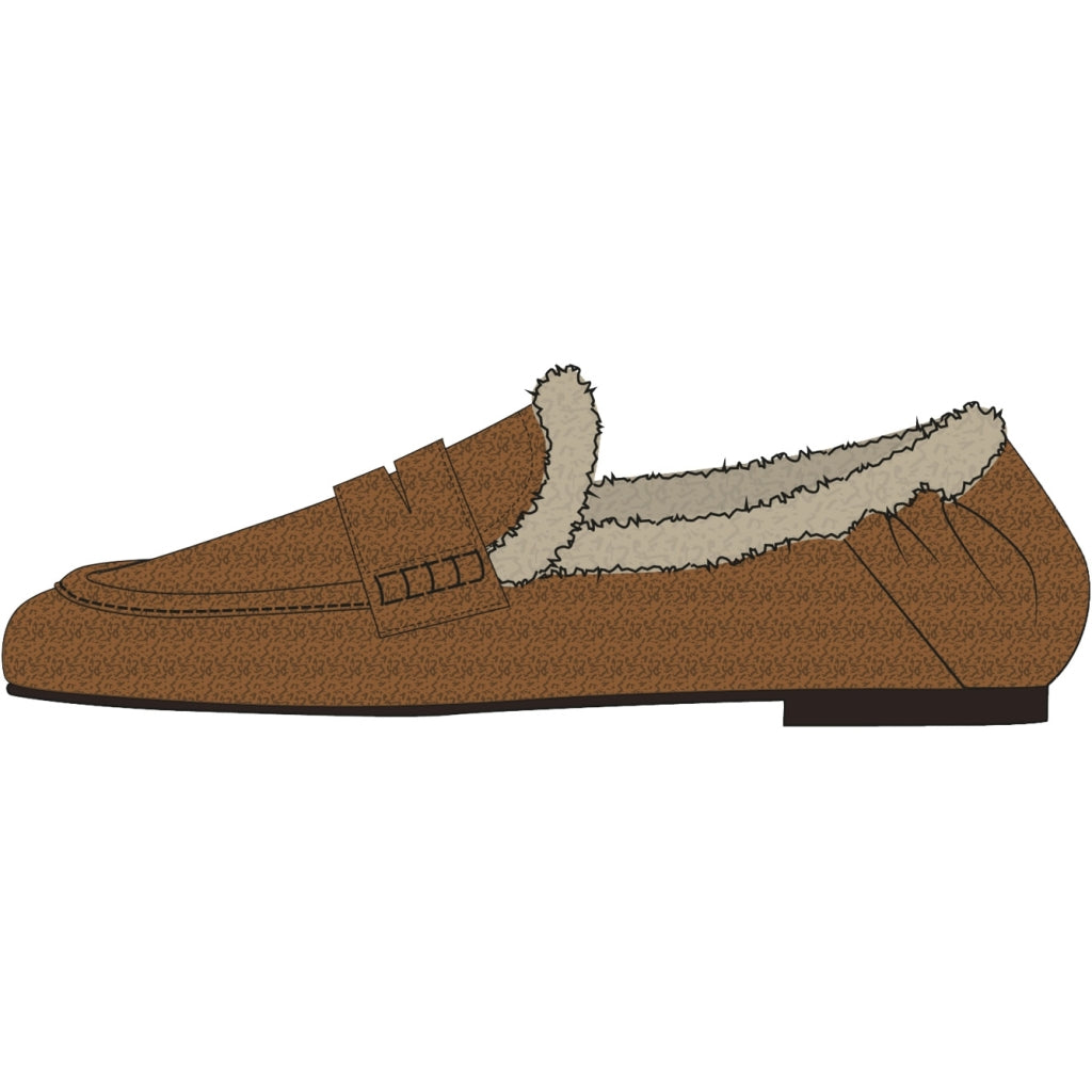 GARMENT PROJECT WMNS Robin - Cognac Suede / Shearling Loafer 650 Cognac
