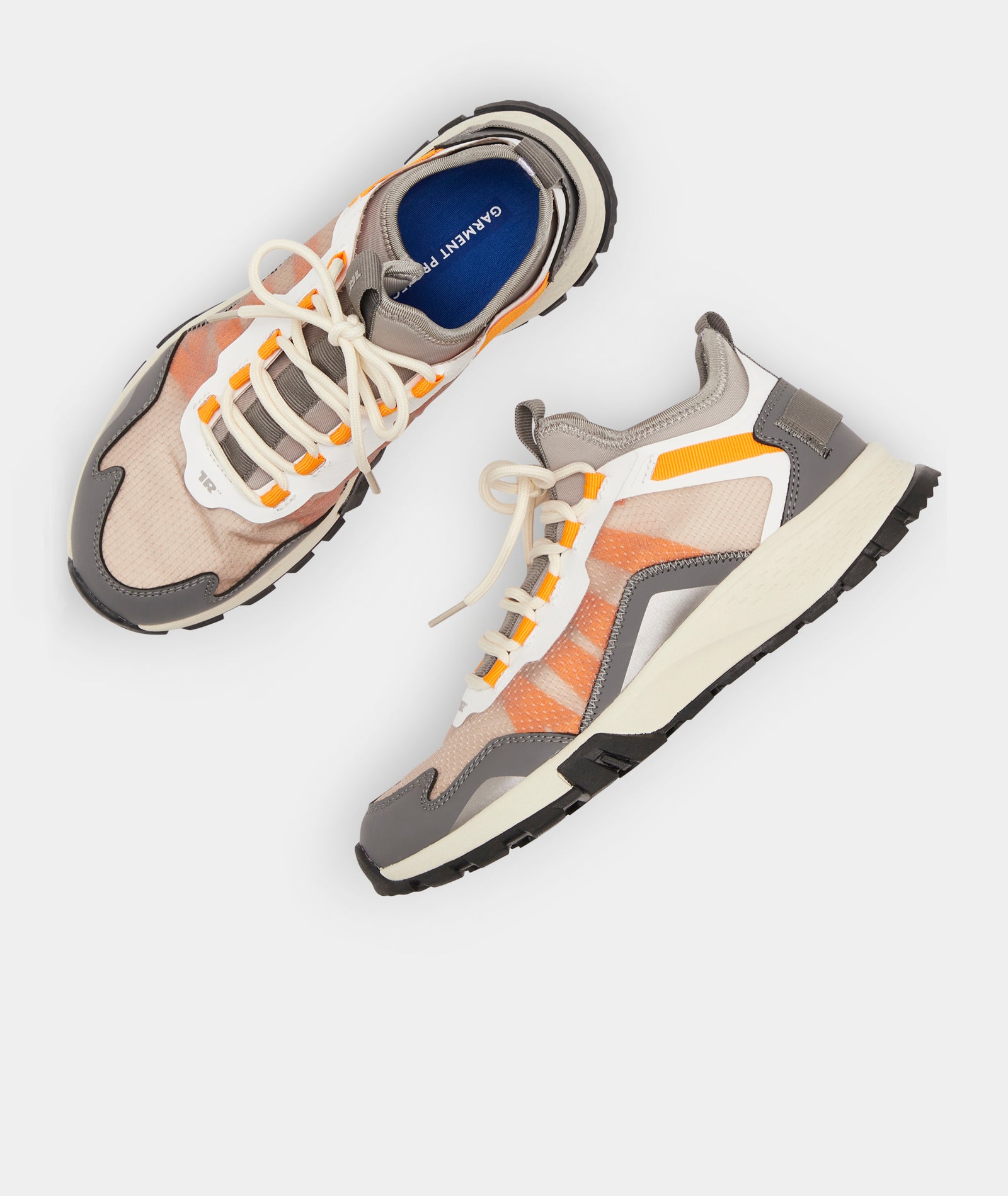 GARMENT PROJECT WMNS TR-12 Trail Runner - Light Grey/Orange Ripstop Sneakers 410 Light Grey