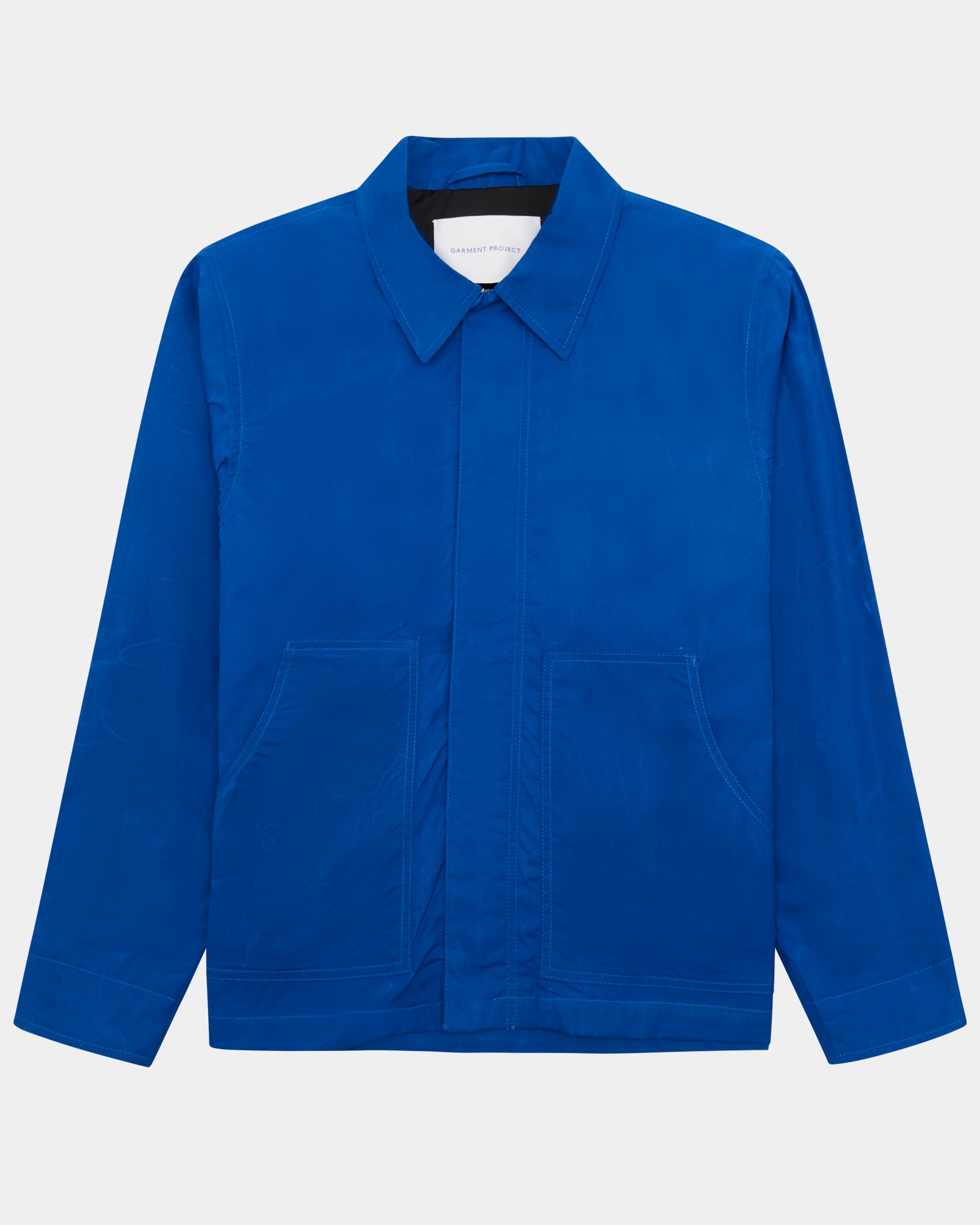 GARMENT PROJECT MAN Waxed Cotton Worker Jacket - Blue Jacket 550 Blue