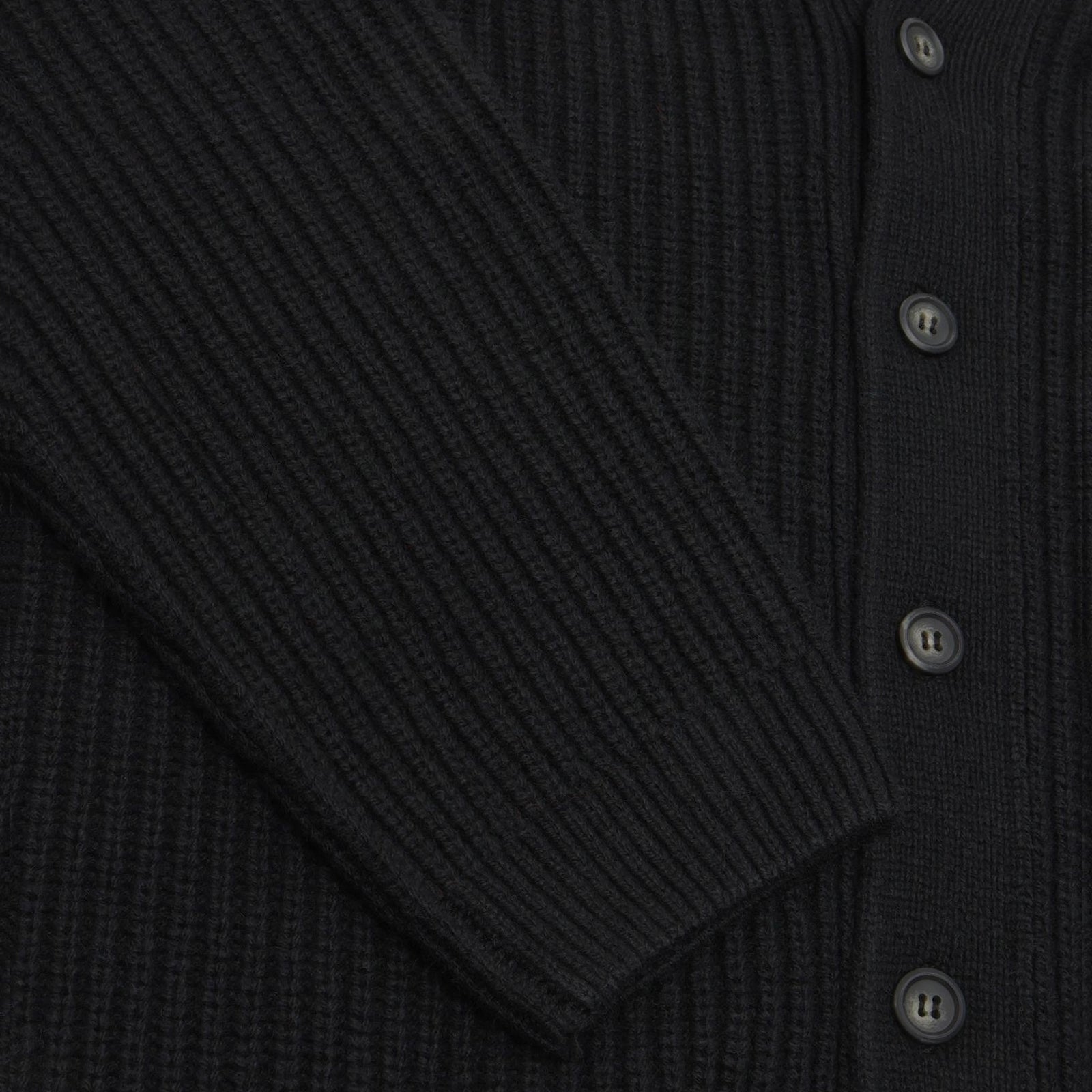 GARMENT PROJECT MAN Wool Knit Cardigan - Black Knit 999 Black