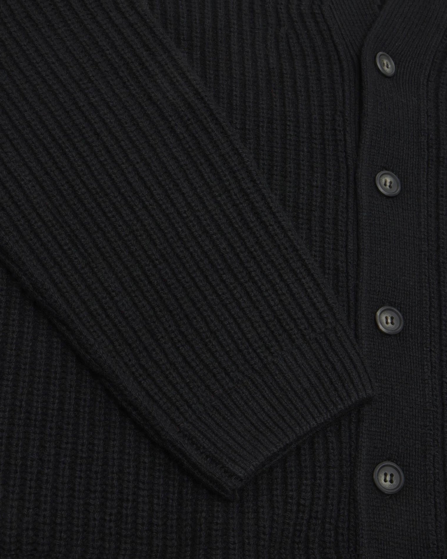 GARMENT PROJECT MAN Wool Knit Cardigan - Black Knit 999 Black
