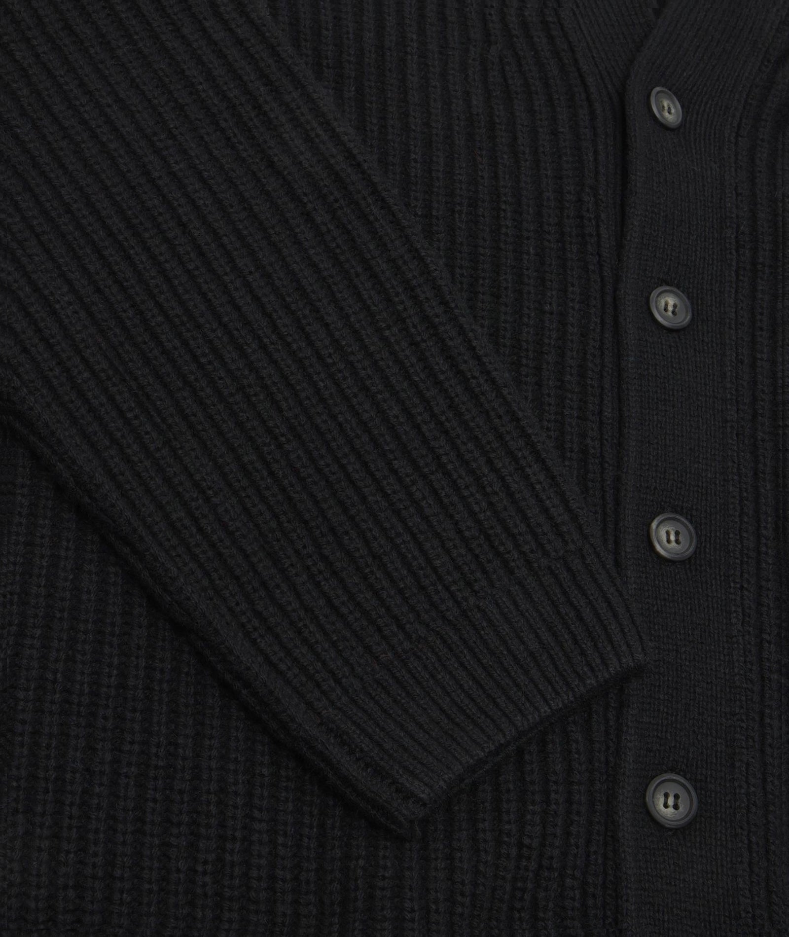 GARMENT PROJECT MAN Wool Knit Cardigan - Black Knit 999 Black
