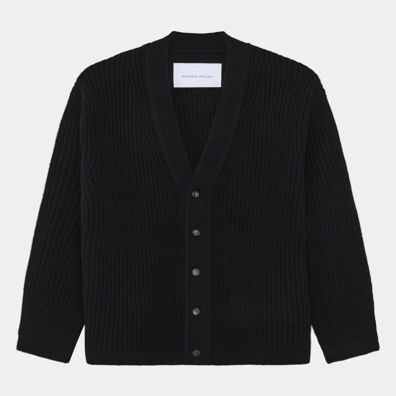 GARMENT PROJECT MAN Wool Knit Cardigan - Black Knit 999 Black
