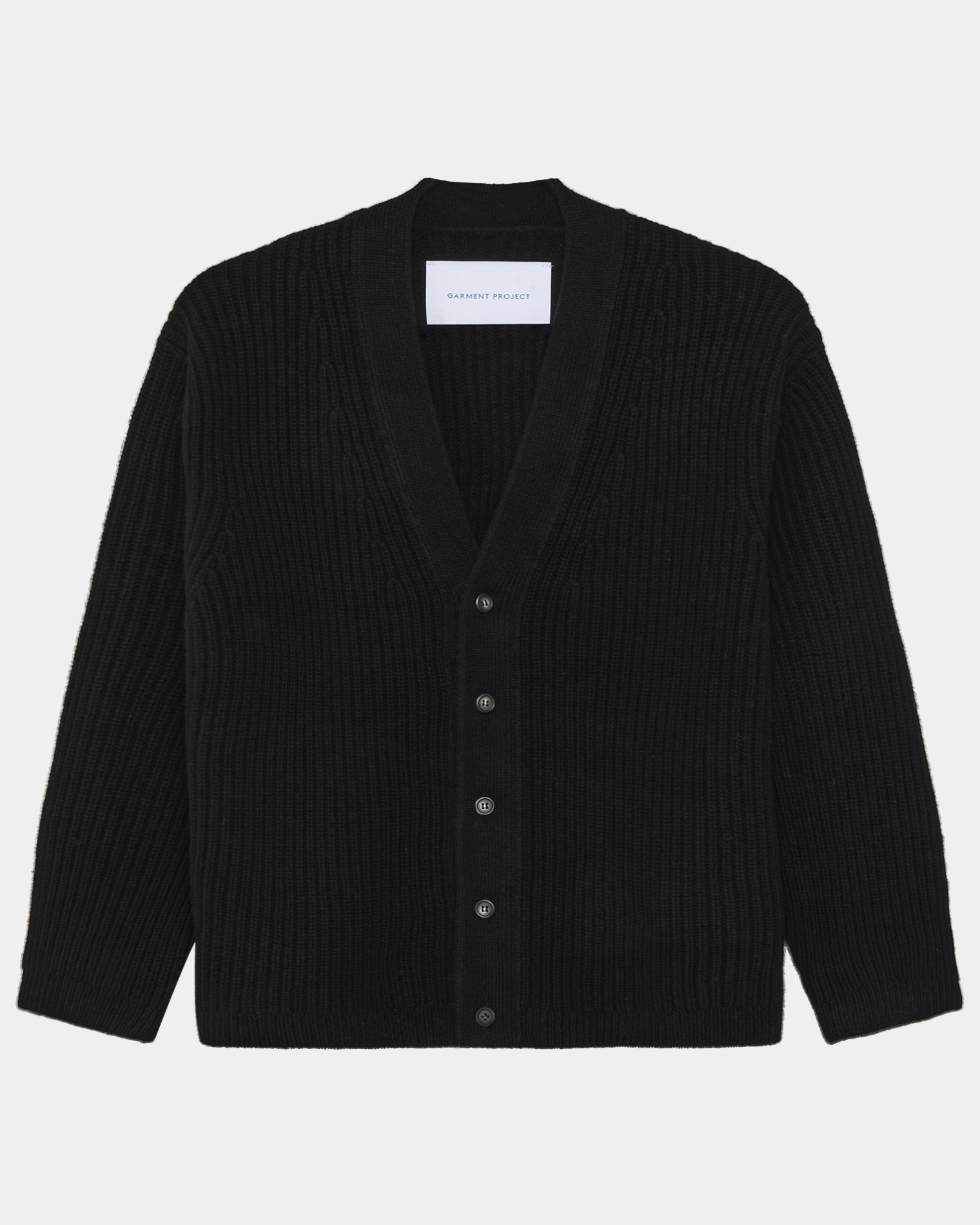 GARMENT PROJECT MAN Wool Knit Cardigan - Black Knit 999 Black