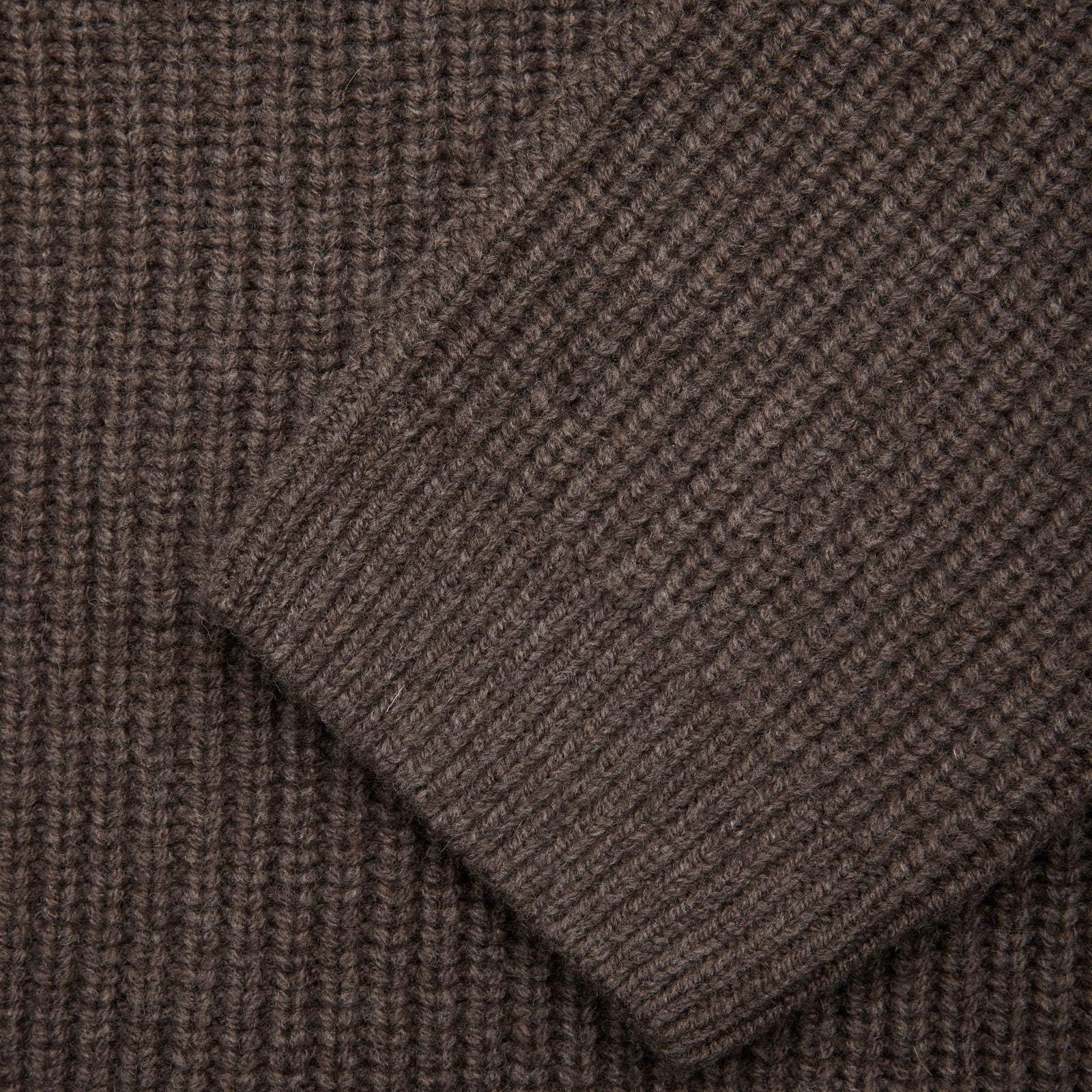 GARMENT PROJECT MAN Wool Knit Cardigan - Dark Taupe Melange Knit 140 Taupe