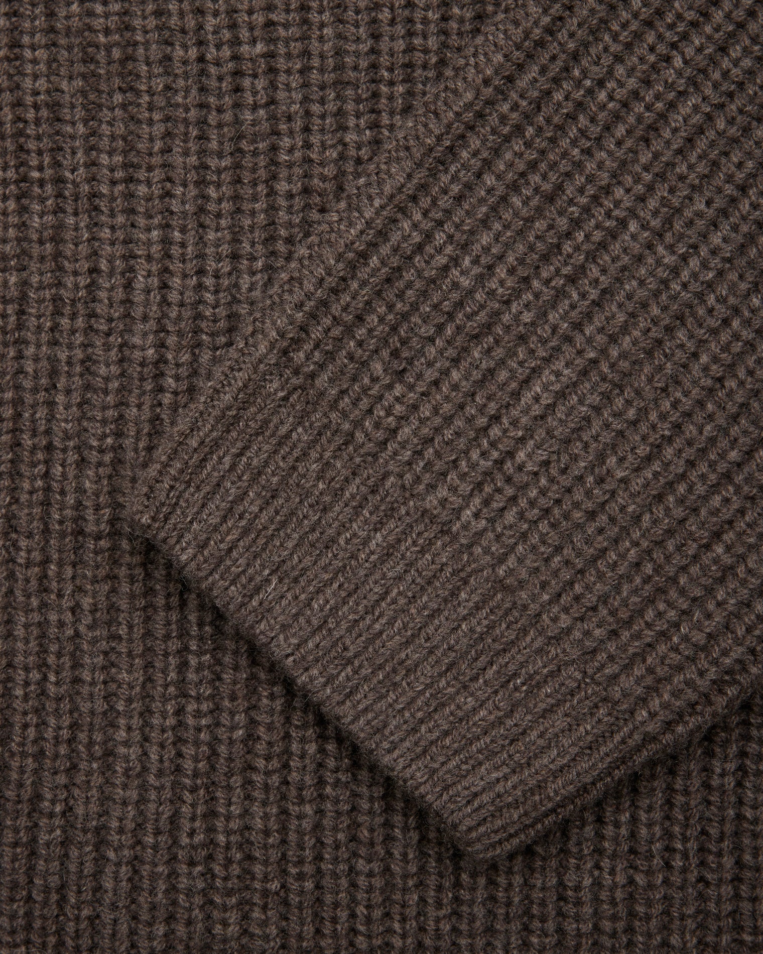 GARMENT PROJECT MAN Wool Knit Cardigan - Dark Taupe Melange Knit 140 Taupe