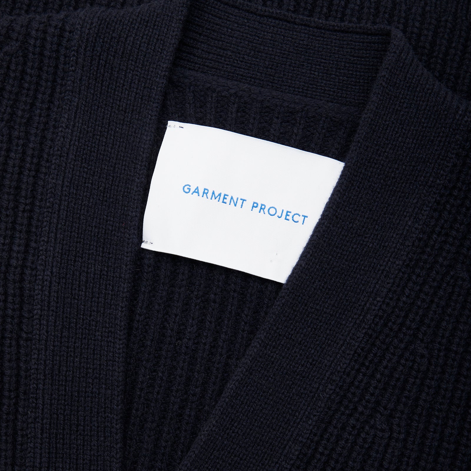 GARMENT PROJECT MAN Wool Knit Cardigan - Navy Knit 500 Navy