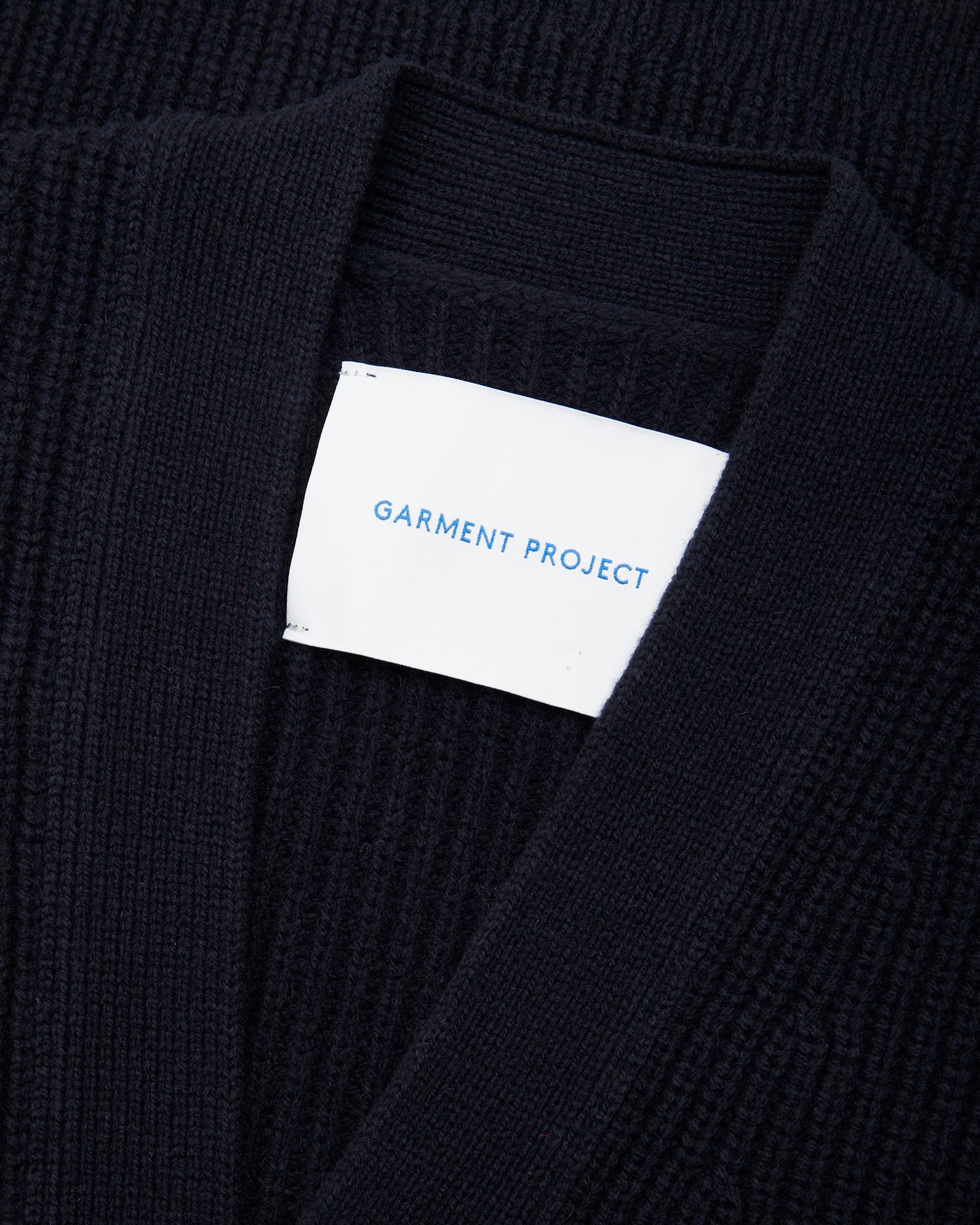 GARMENT PROJECT MAN Wool Knit Cardigan - Navy Knit 500 Navy