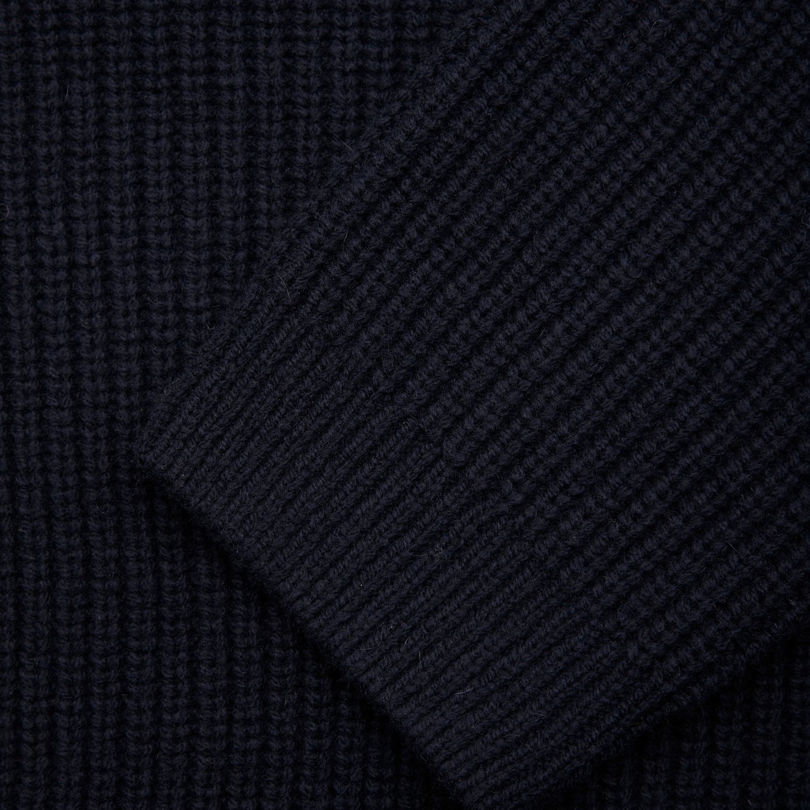 GARMENT PROJECT MAN Wool Knit Cardigan - Navy Knit 500 Navy