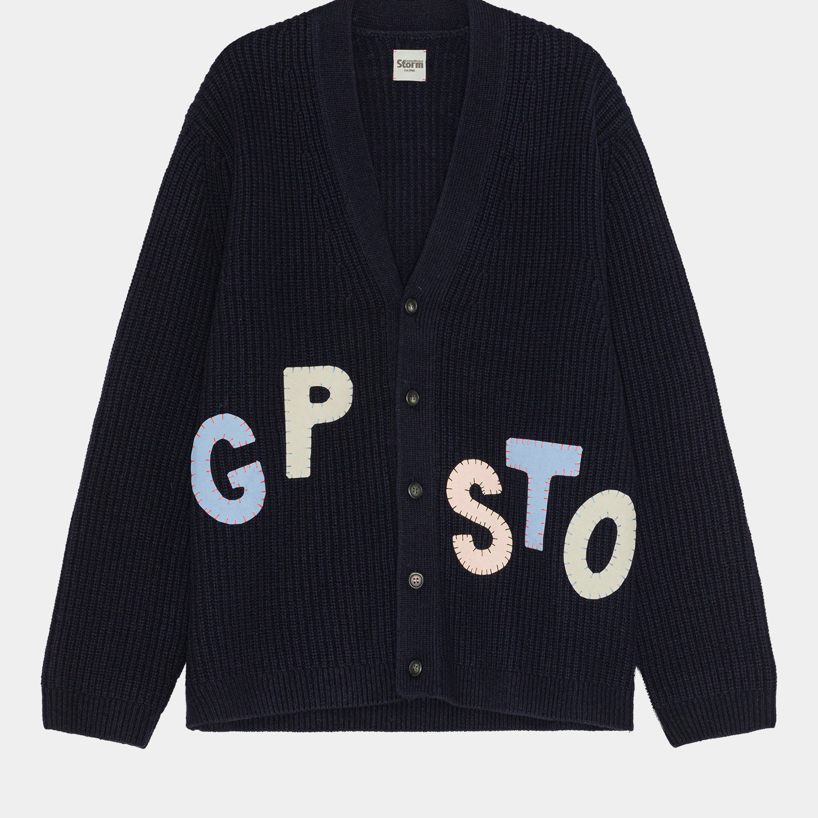 GARMENT PROJECT MAN Wool Knit Cardigan - Storm X GP Navy Knit 500 Navy