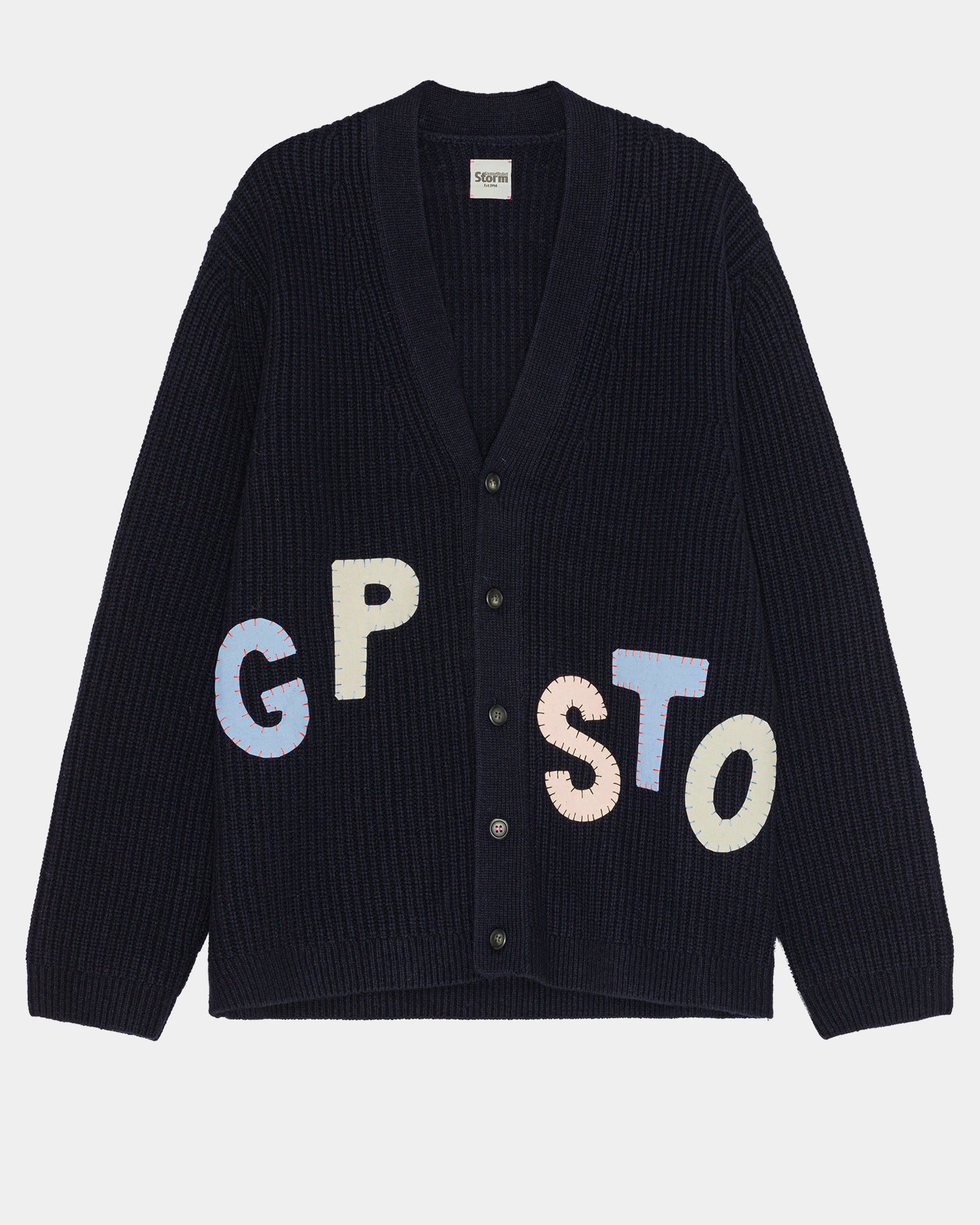GARMENT PROJECT MAN Wool Knit Cardigan - Storm X GP Navy Knit 500 Navy
