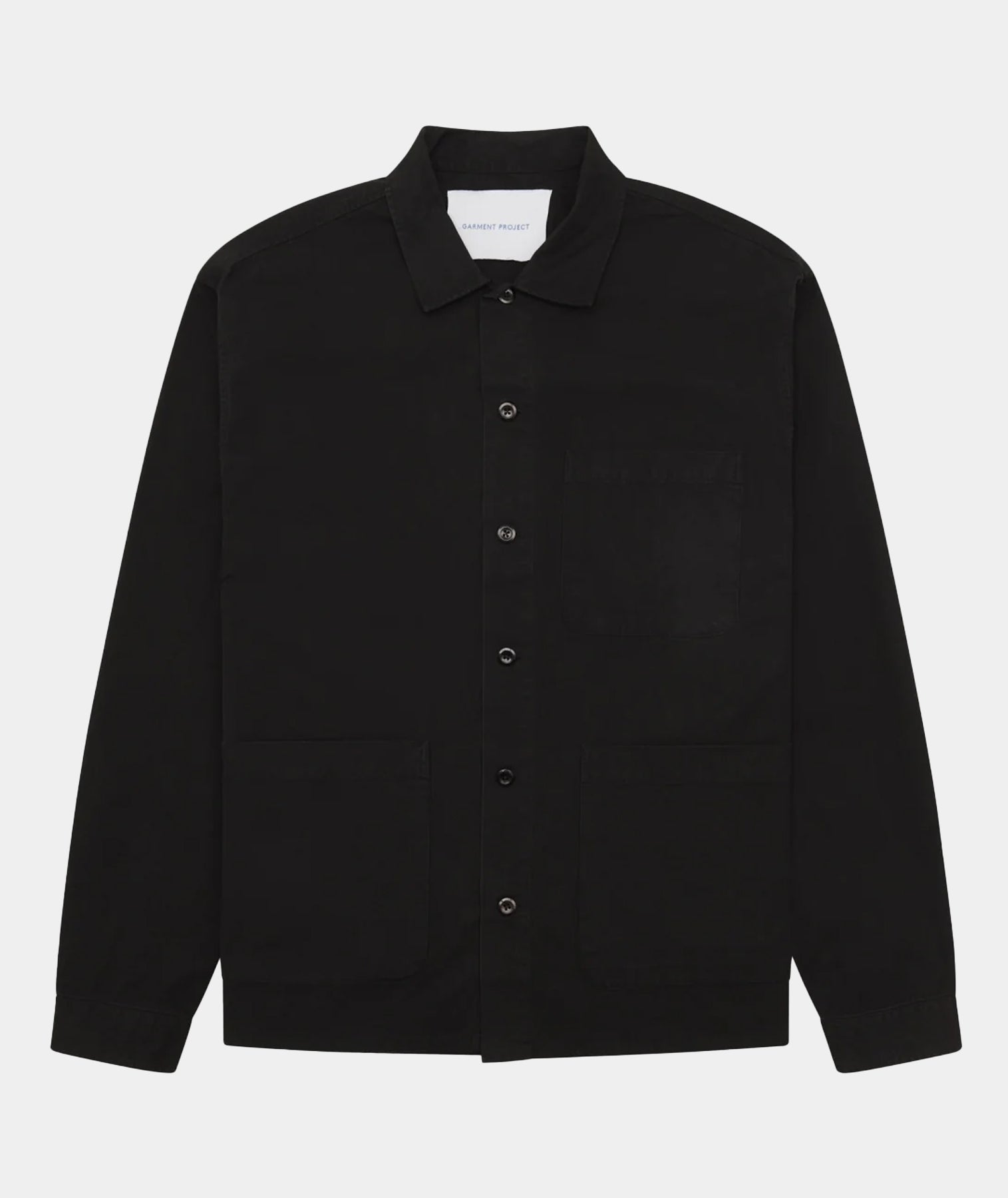 GARMENT PROJECT MAN Worker Jacket - Black Overshirt 999 Black
