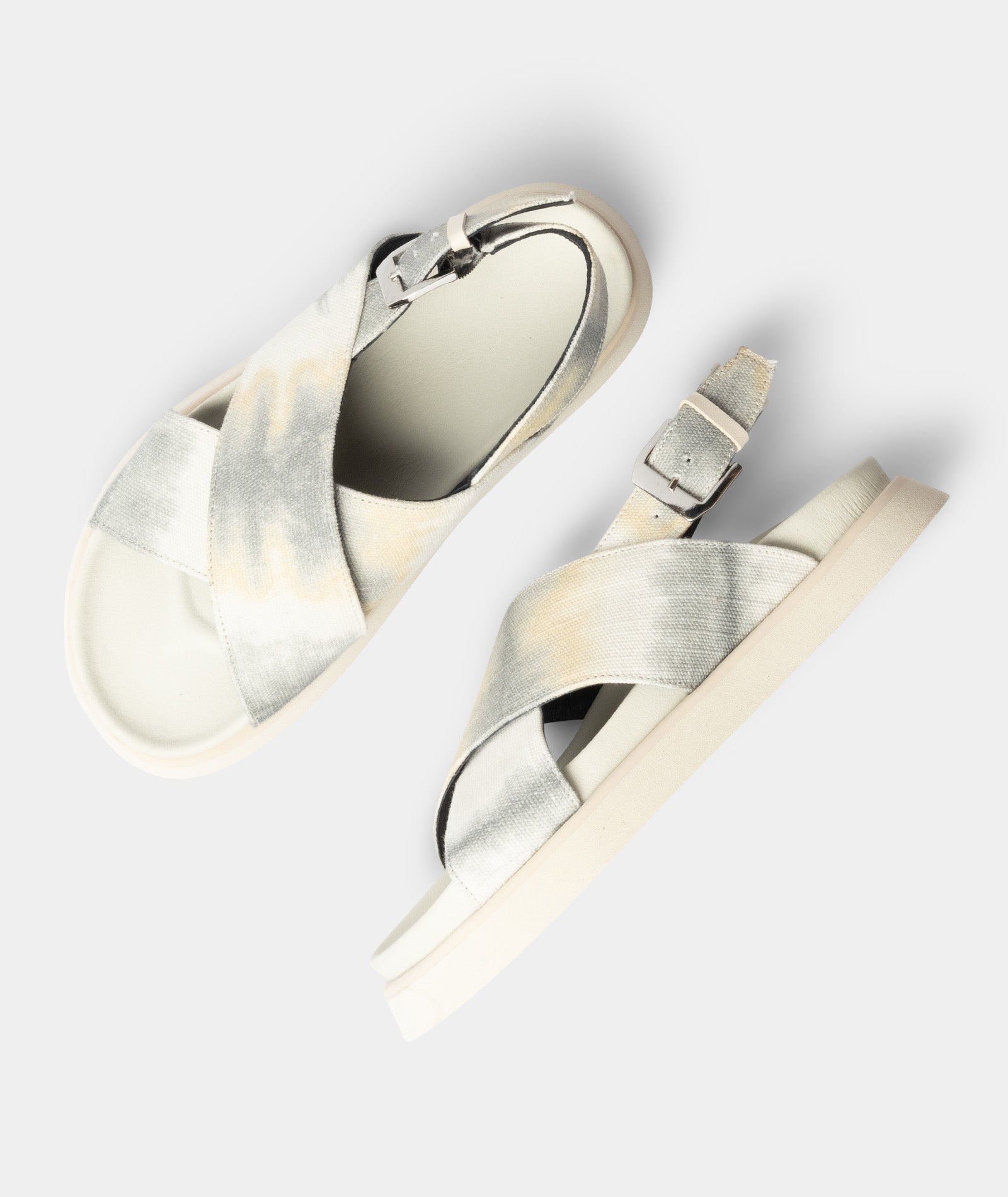 GARMENT PROJECT WMNS Yodi - Grey Tie Dye Canvas Sandals 430 Grey