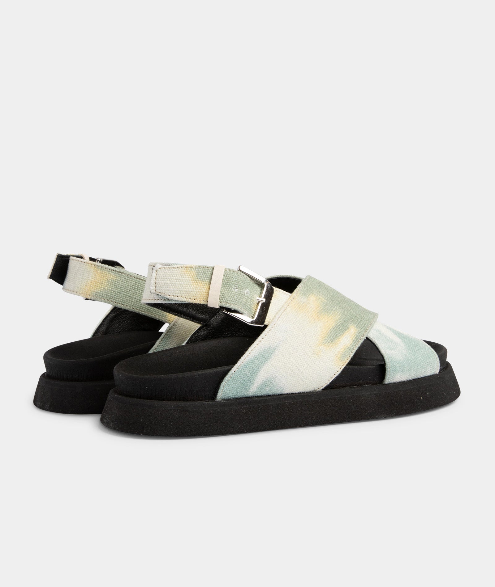 GARMENT PROJECT WMNS Yodi - Jade Tie Dye Canvas Sandals 243 Jade