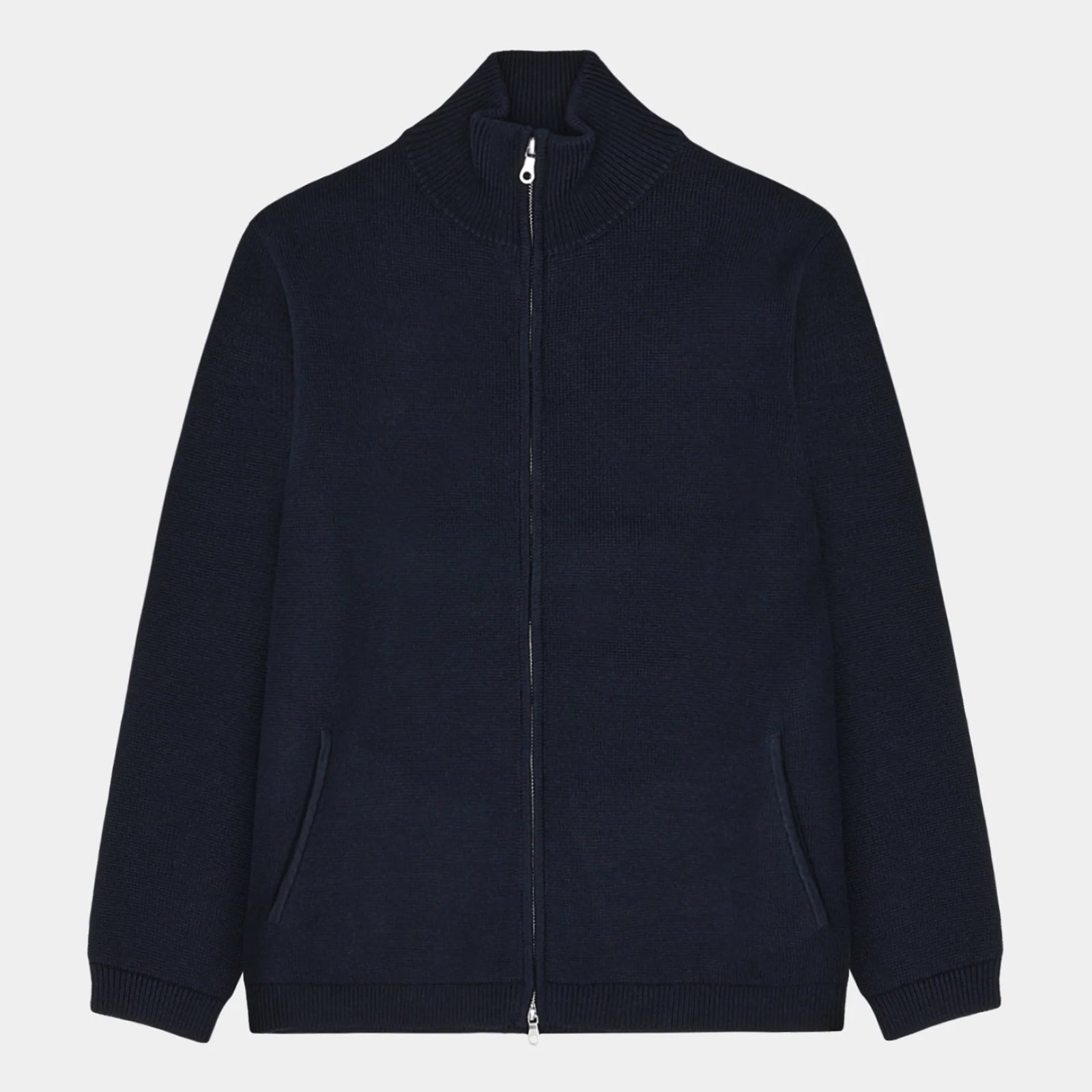 GARMENT PROJECT MAN Zipper Knit Cardigan - Navy Knit 500 Navy