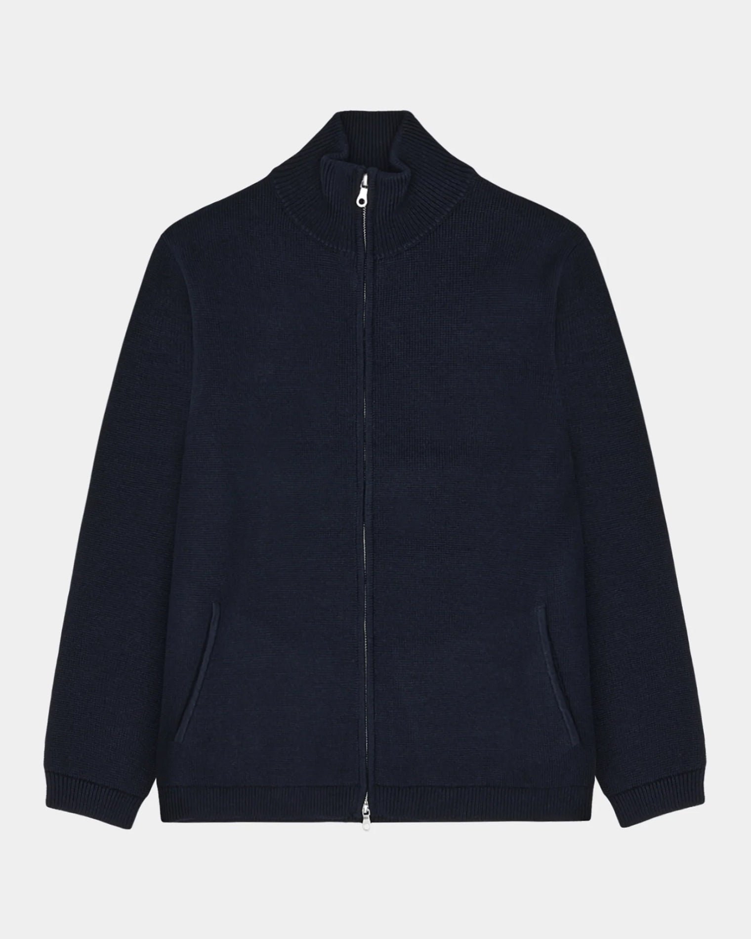GARMENT PROJECT MAN Zipper Knit Cardigan - Navy Knit 500 Navy