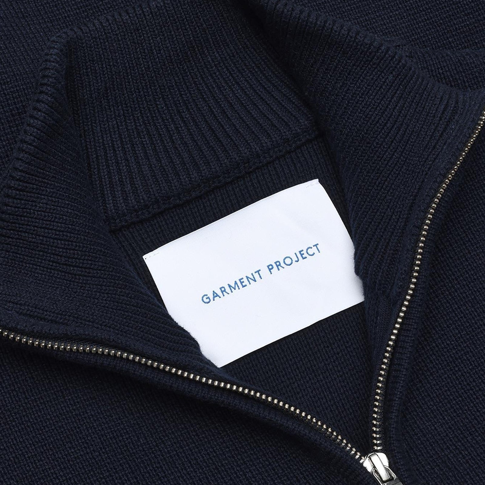 GARMENT PROJECT MAN Zipper Knit Cardigan - Navy Knit 500 Navy