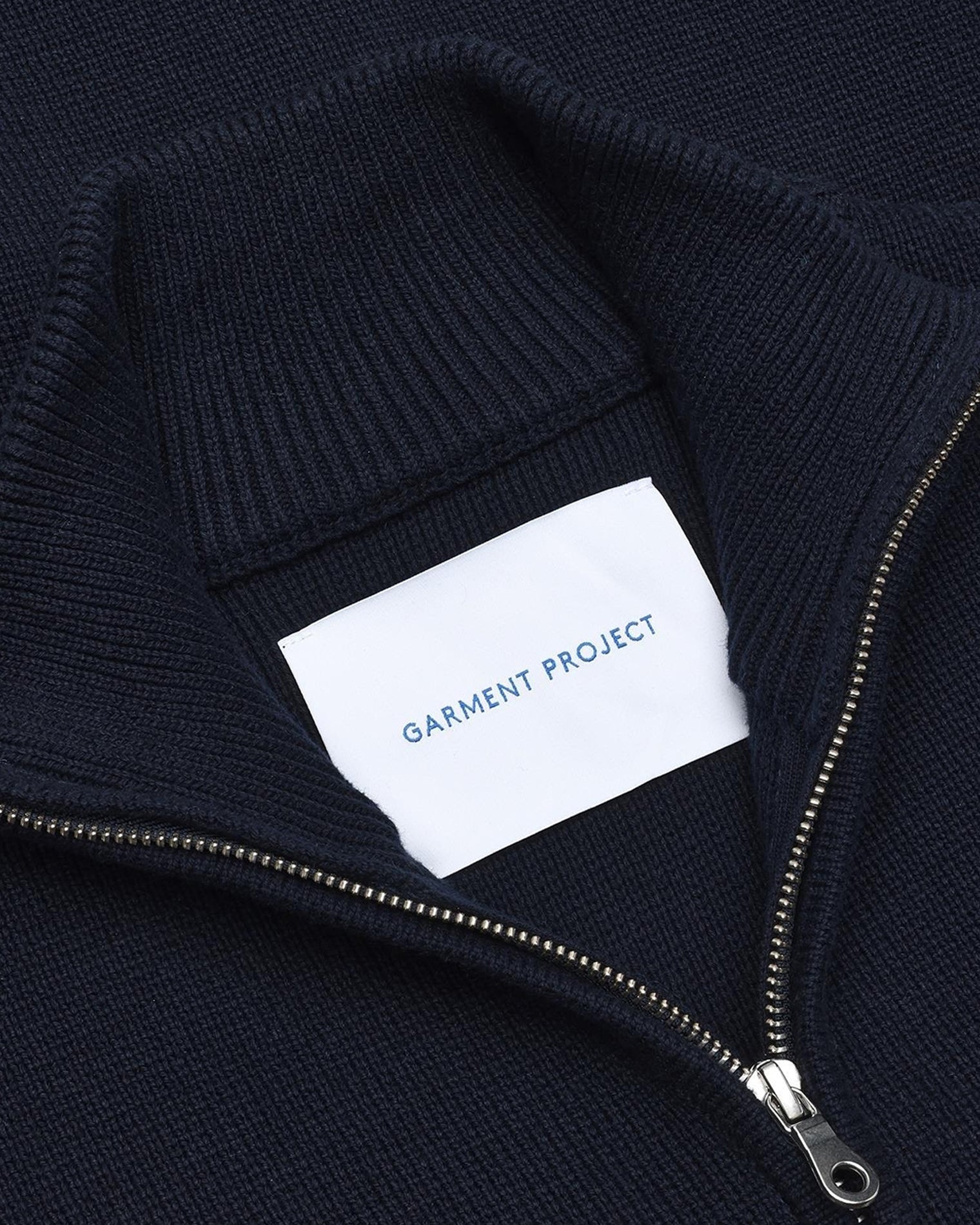 GARMENT PROJECT MAN Zipper Knit Cardigan - Navy Knit 500 Navy