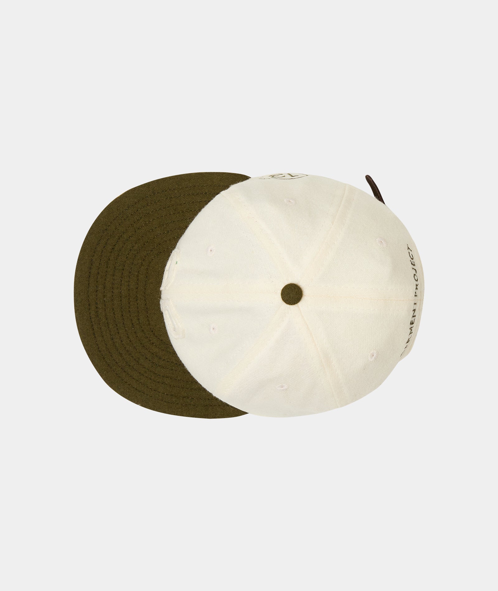 GARMENT PROJECT MAN GP x EBBETS FIELD FLANNELS - Creme/Olive Wool Cap 109 Creme