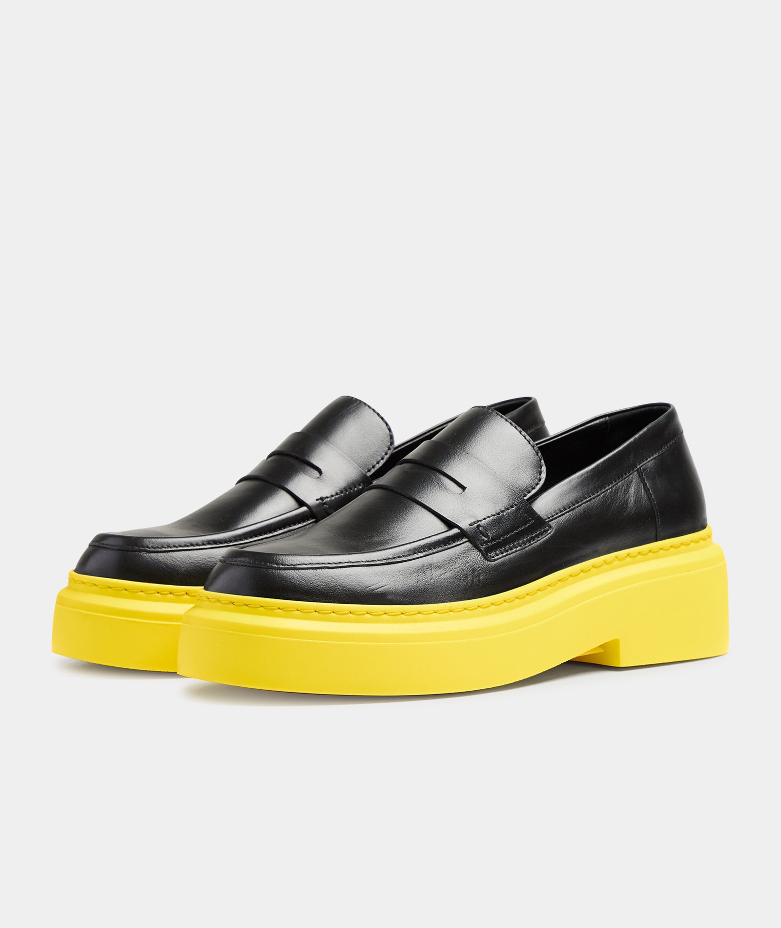 GARMENT PROJECT WMNS June Loafer - Black Leather / Yellow Sole Shoes 999 Black