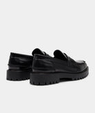 GARMENT PROJECT MAN Aaron Penny Loafer - Black Polido Shoes 999 Black