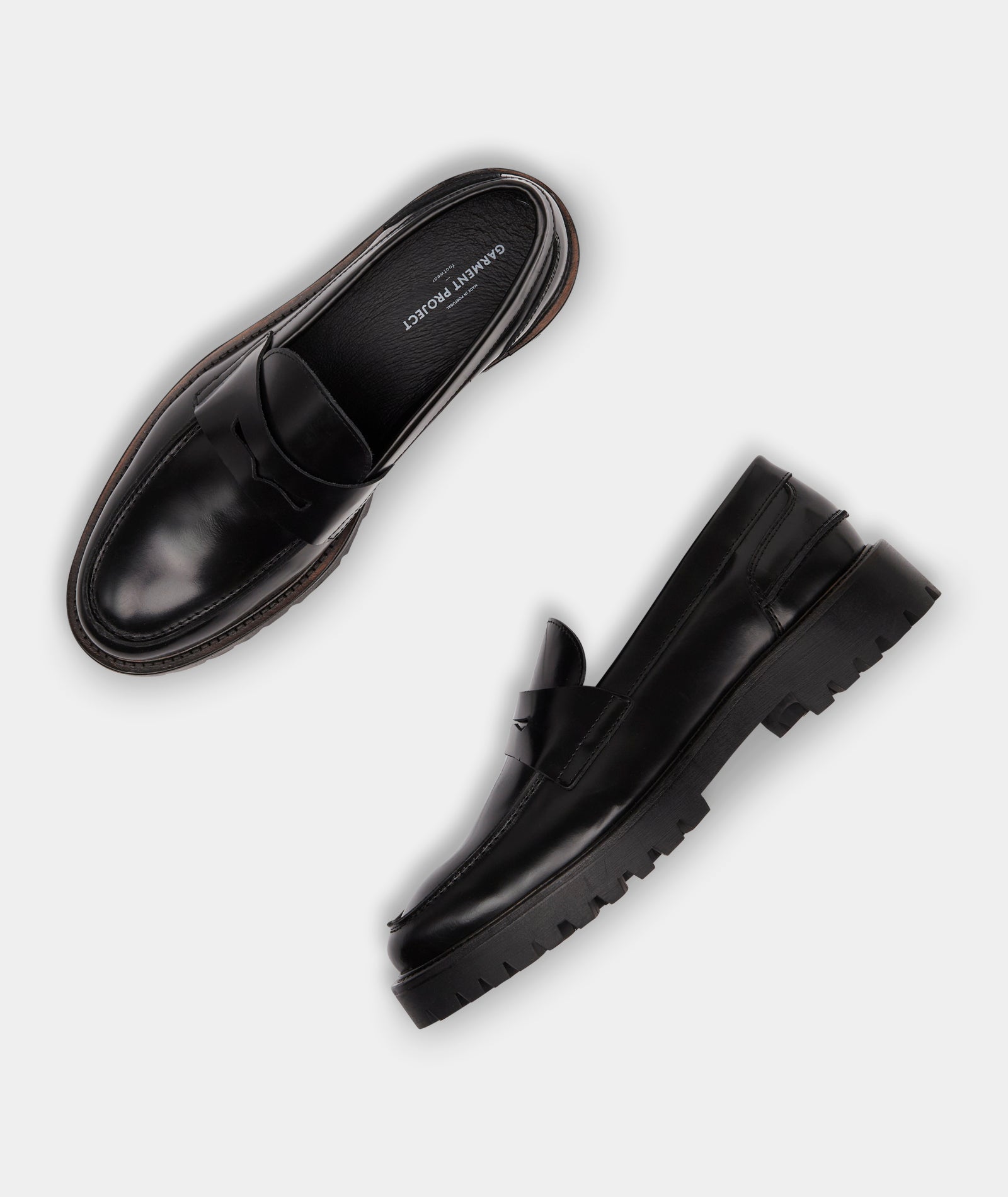 GARMENT PROJECT MAN Aaron Penny Loafer - Black Polido Shoes 999 Black