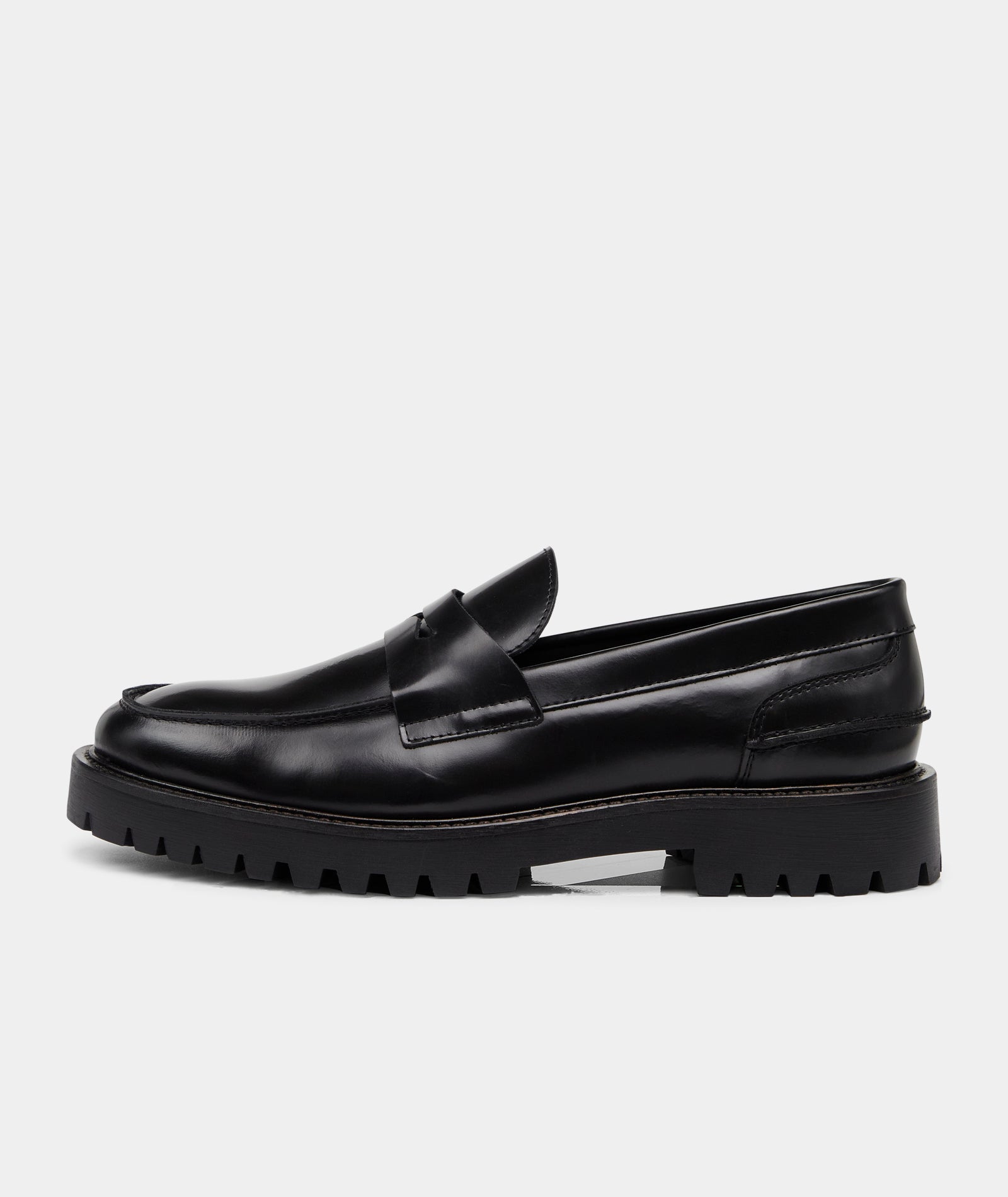 GARMENT PROJECT MAN Aaron Penny Loafer - Black Polido Shoes 999 Black