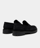 GARMENT PROJECT MAN Aaron Penny Loafer - Charcoal Suede Shoes 999 Black