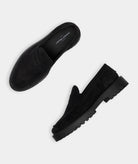 GARMENT PROJECT MAN Aaron Penny Loafer - Charcoal Suede Shoes 999 Black