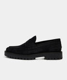 GARMENT PROJECT MAN Aaron Penny Loafer - Charcoal Suede Shoes 999 Black