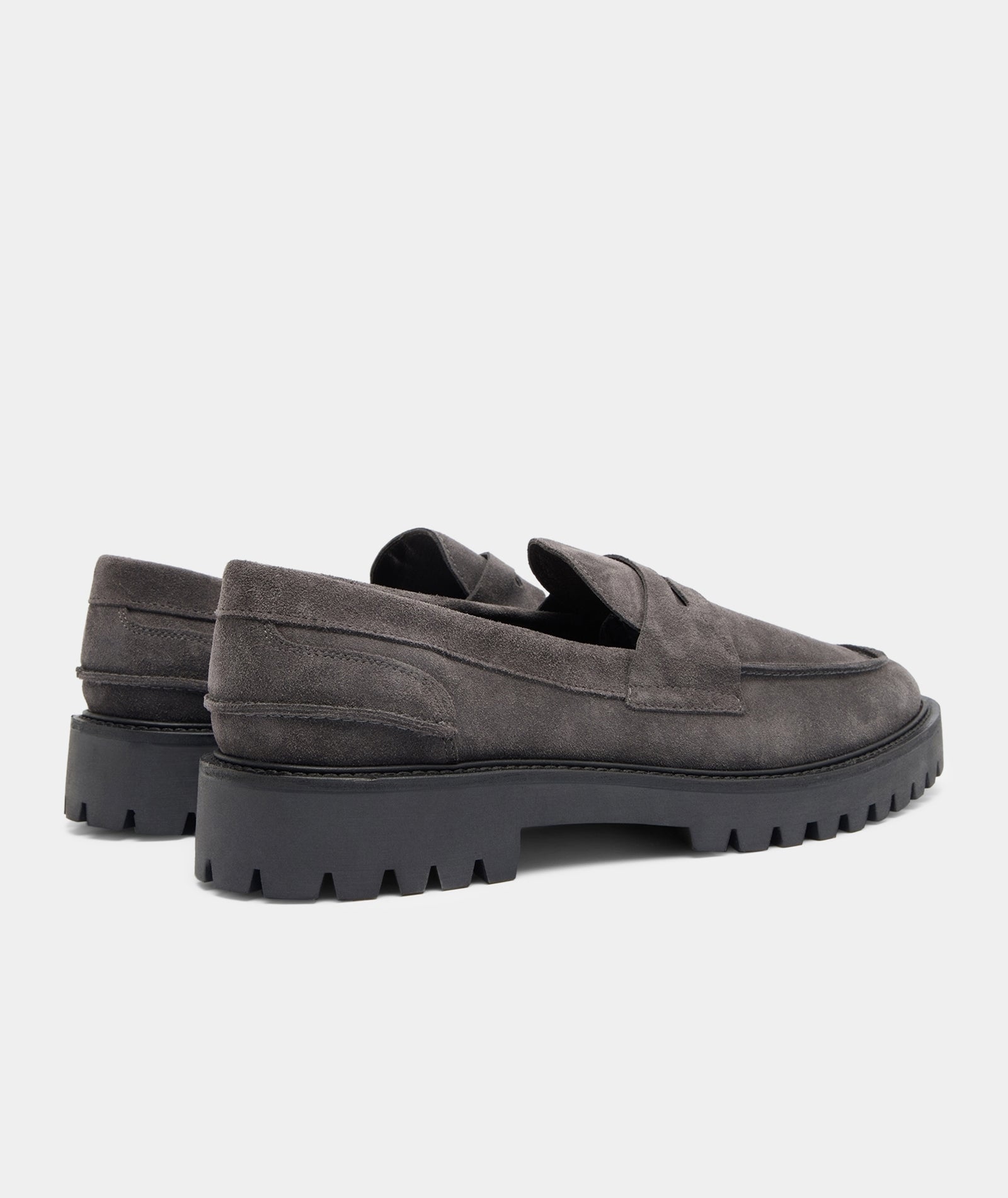 GARMENT PROJECT MAN Aaron Penny Loafer - Charcoal Suede Shoes 445 Charcoal