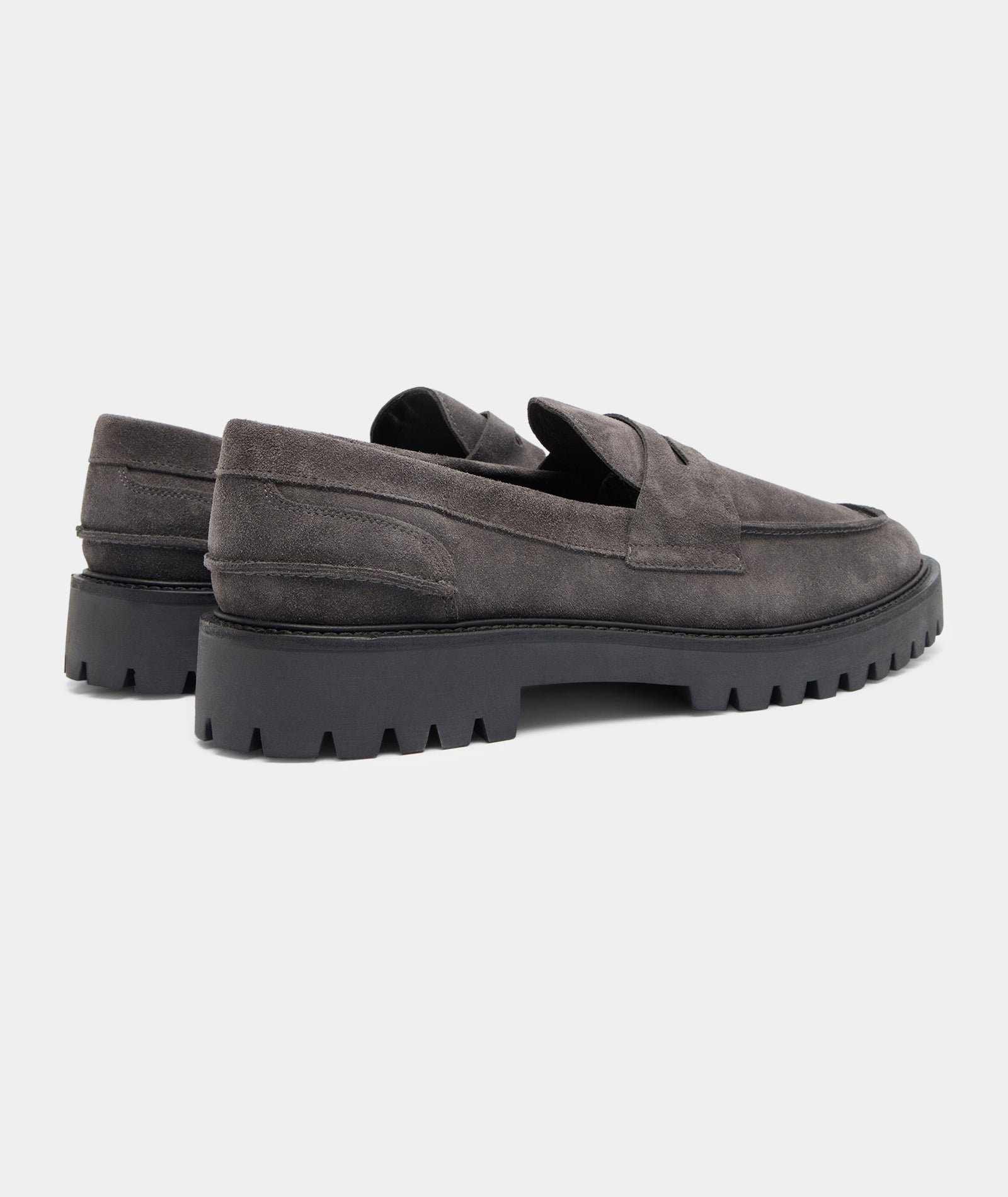 GARMENT PROJECT MAN Aaron Penny Loafer - Charcoal Suede Shoes 445 Charcoal