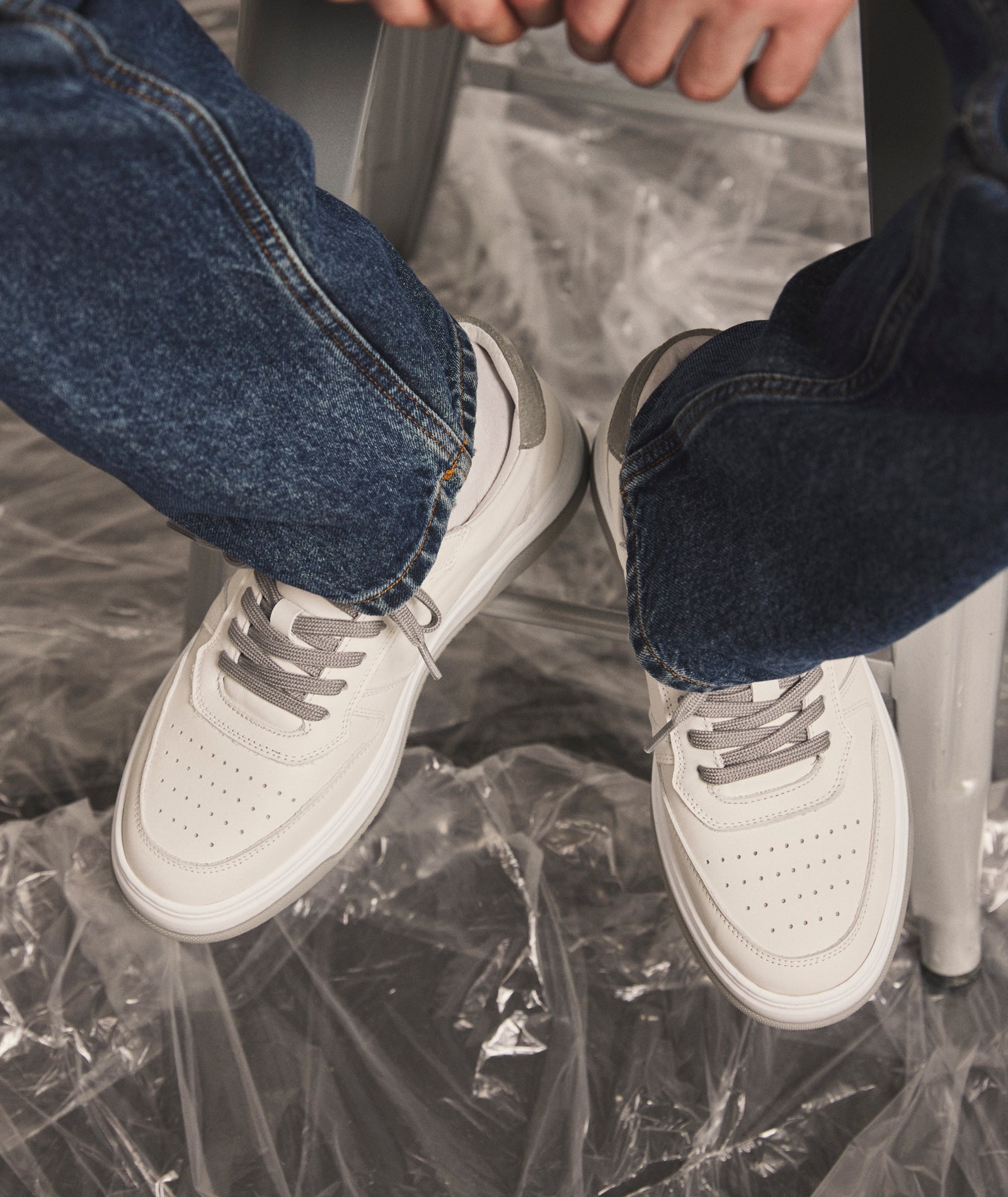 GARMENT PROJECT MAN Ace - White / Light Grey Leather Shoes 100 White