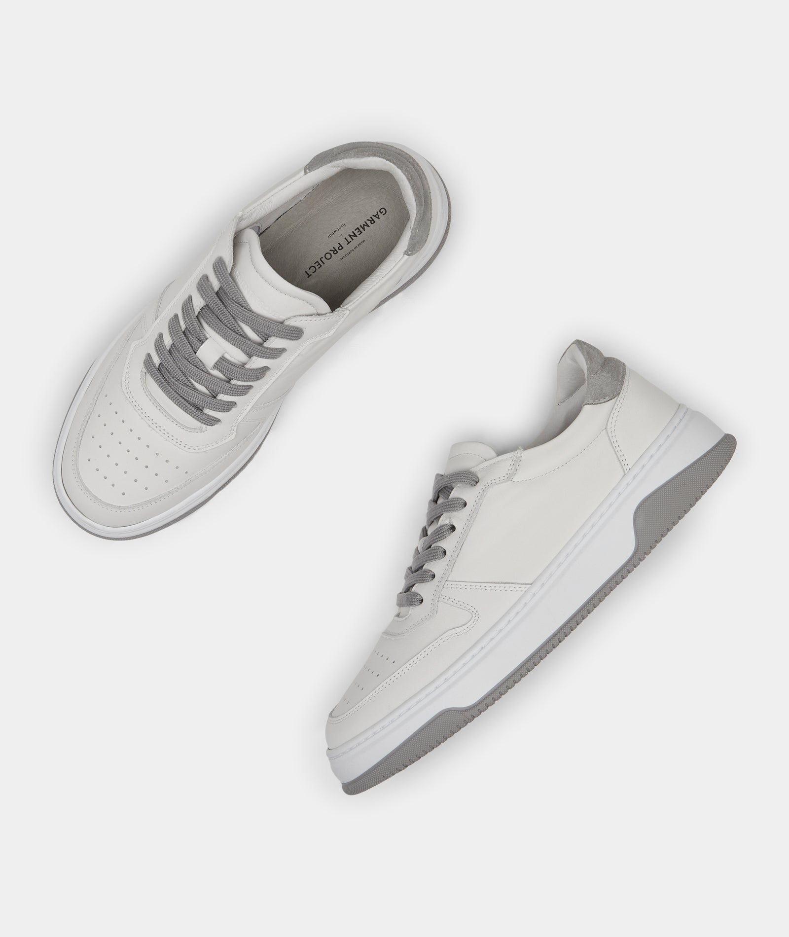GARMENT PROJECT MAN Ace - White / Light Grey Leather Shoes 100 White