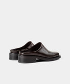 GARMENT PROJECT WMNS Alex Mule - Brown Vintage Patent Leather Mules 800 Brown