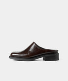 GARMENT PROJECT WMNS Alex Mule - Brown Vintage Patent Leather Mules 800 Brown