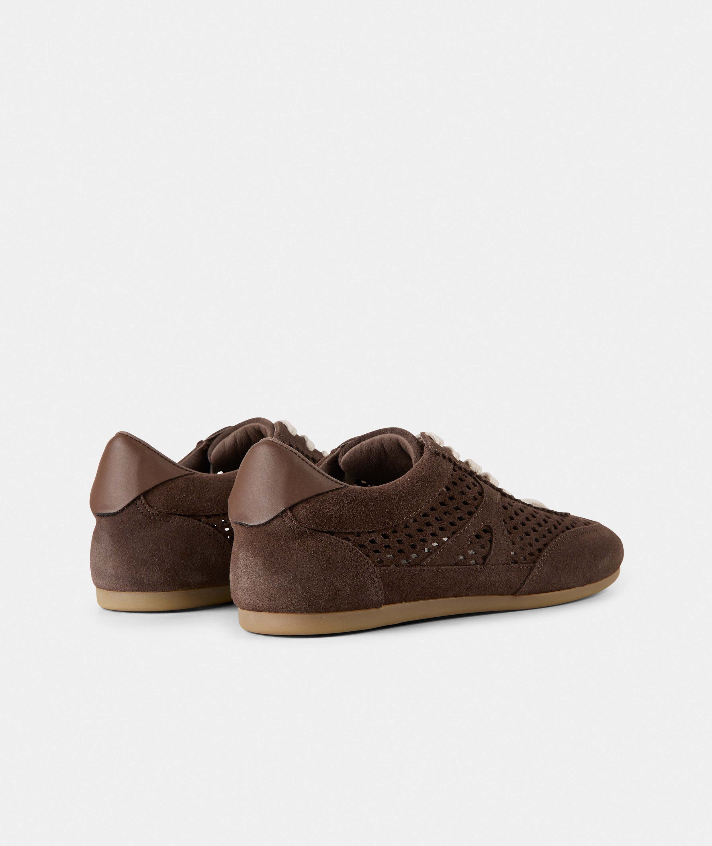 GARMENT PROJECT WMNS Bea - Brown Perforated Suede Sneakers 800 Brown