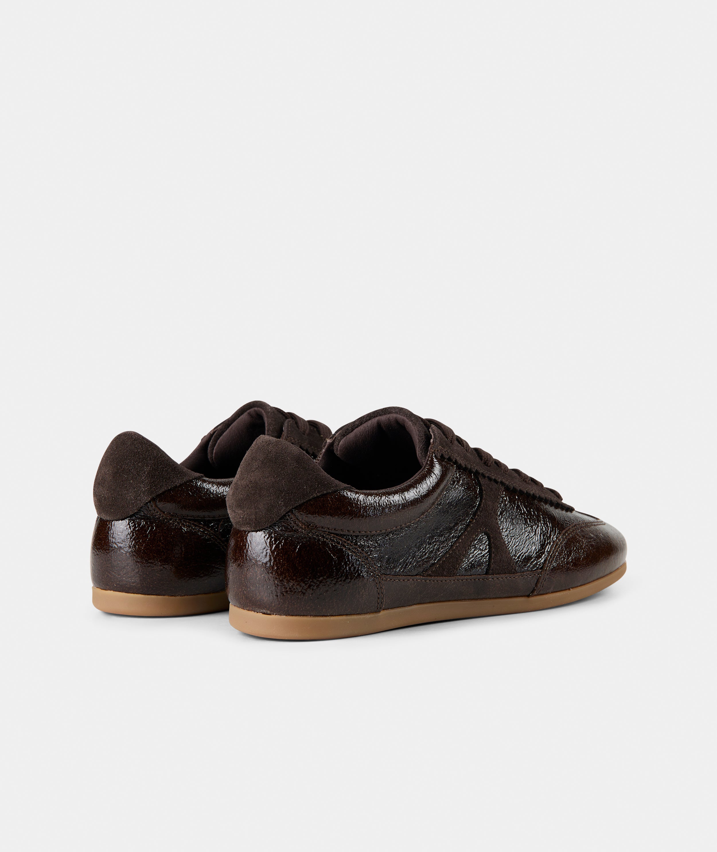 GARMENT PROJECT WMNS Bea - Brown Vintage Patent Leather Sneakers 800 Brown