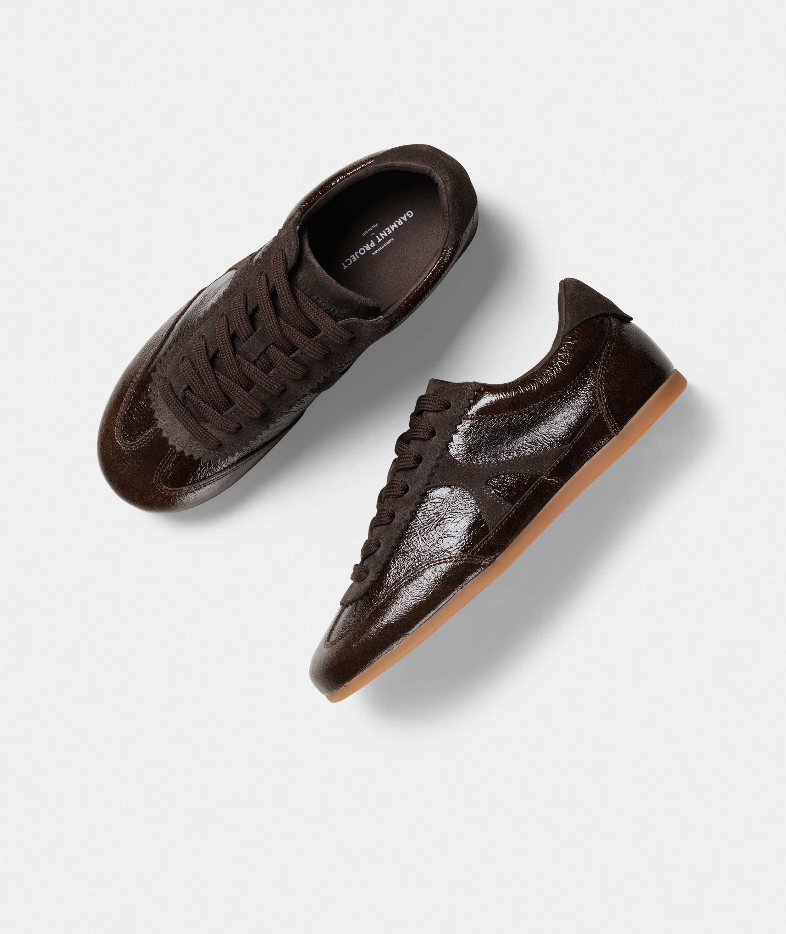 GARMENT PROJECT WMNS Bea - Brown Vintage Patent Leather Sneakers 800 Brown