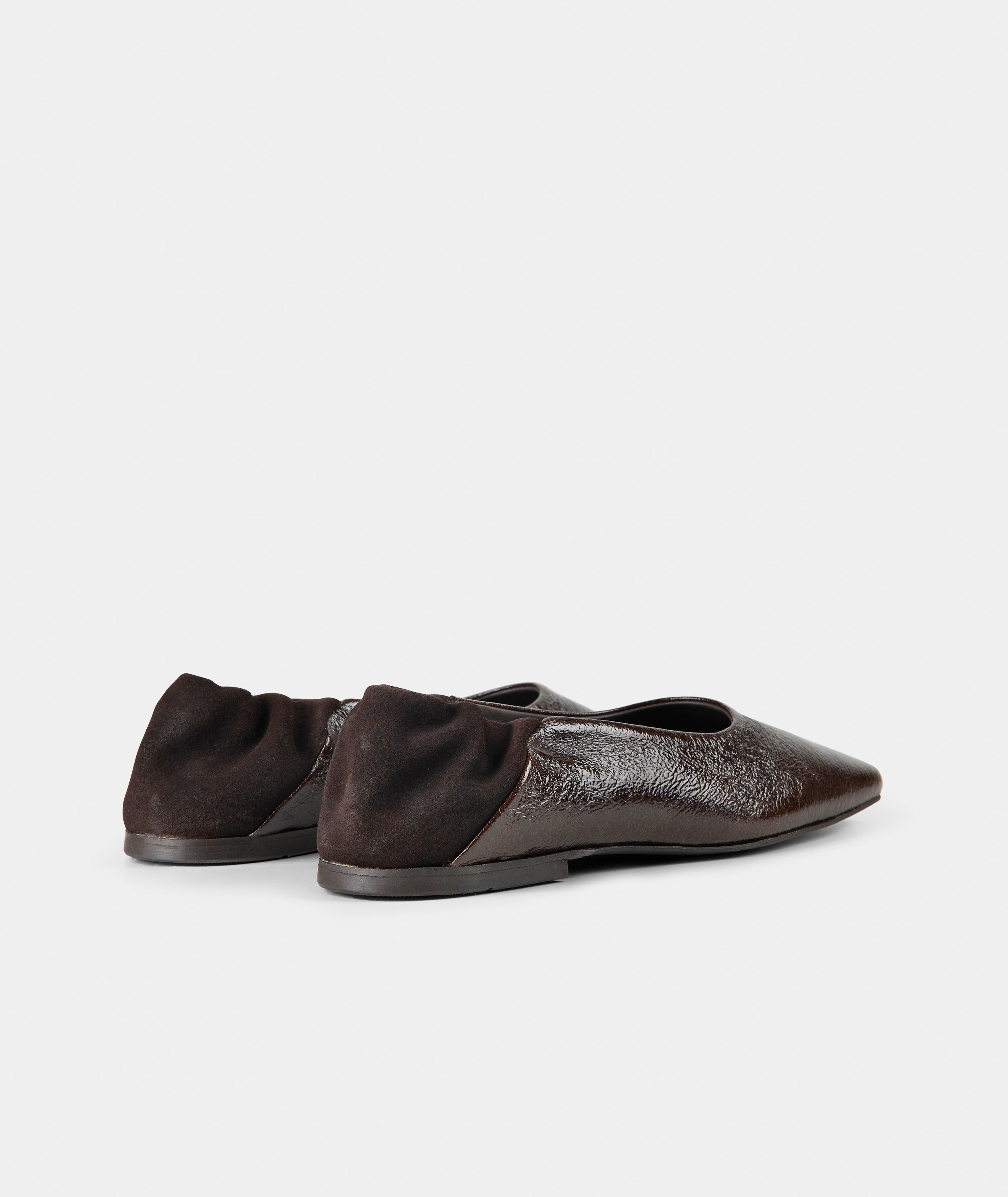 GARMENT PROJECT WMNS Bella - Brown Vintage Patent Leather Ballerinas 800 Brown
