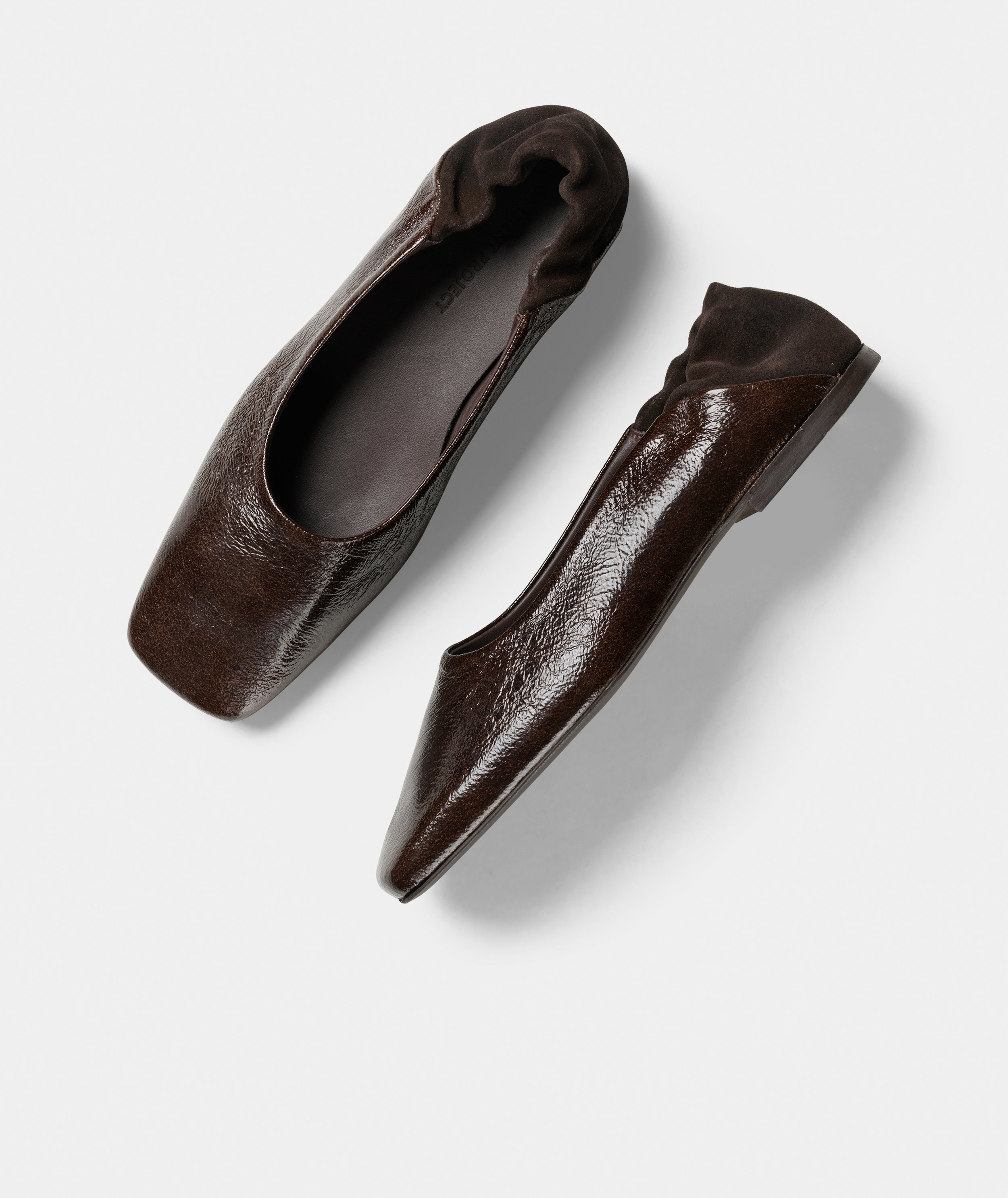 GARMENT PROJECT WMNS Bella - Brown Vintage Patent Leather Ballerinas 800 Brown