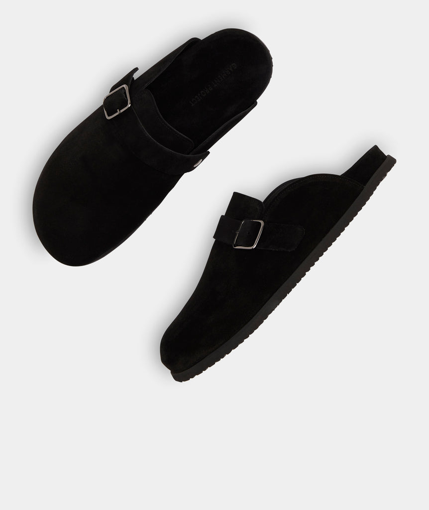 GARMENT PROJECT MAN Blake Clog - Black Suede Shoes 999 Black