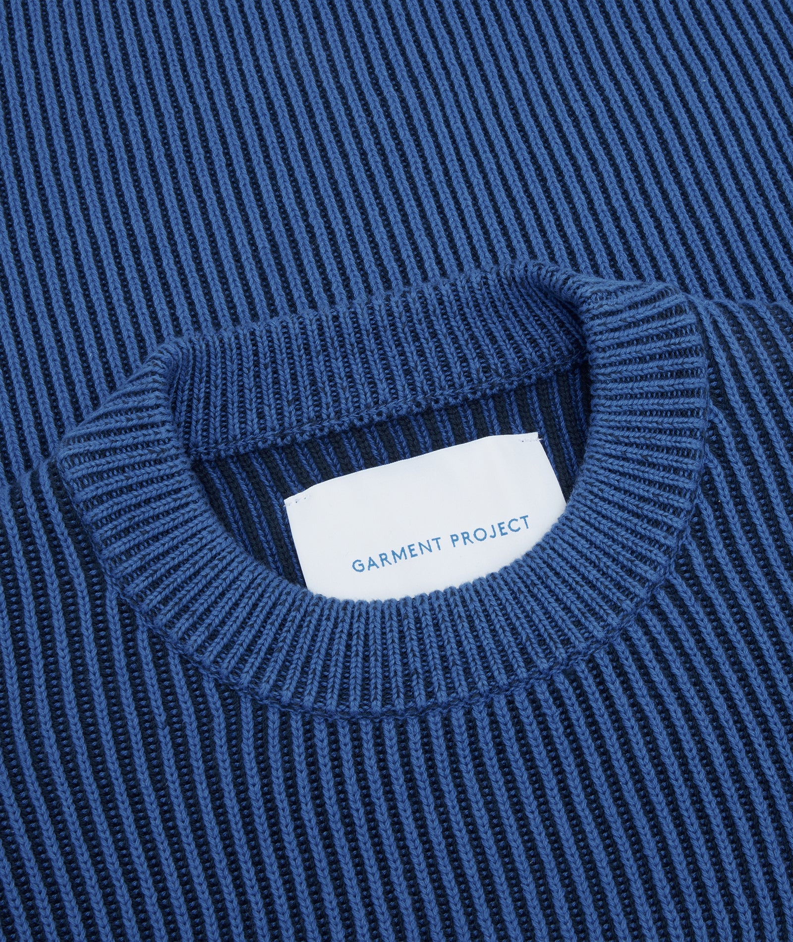 GARMENT PROJECT MAN Boxy Cotton Knit - Bicolored blue/navy Knit 550 Blue