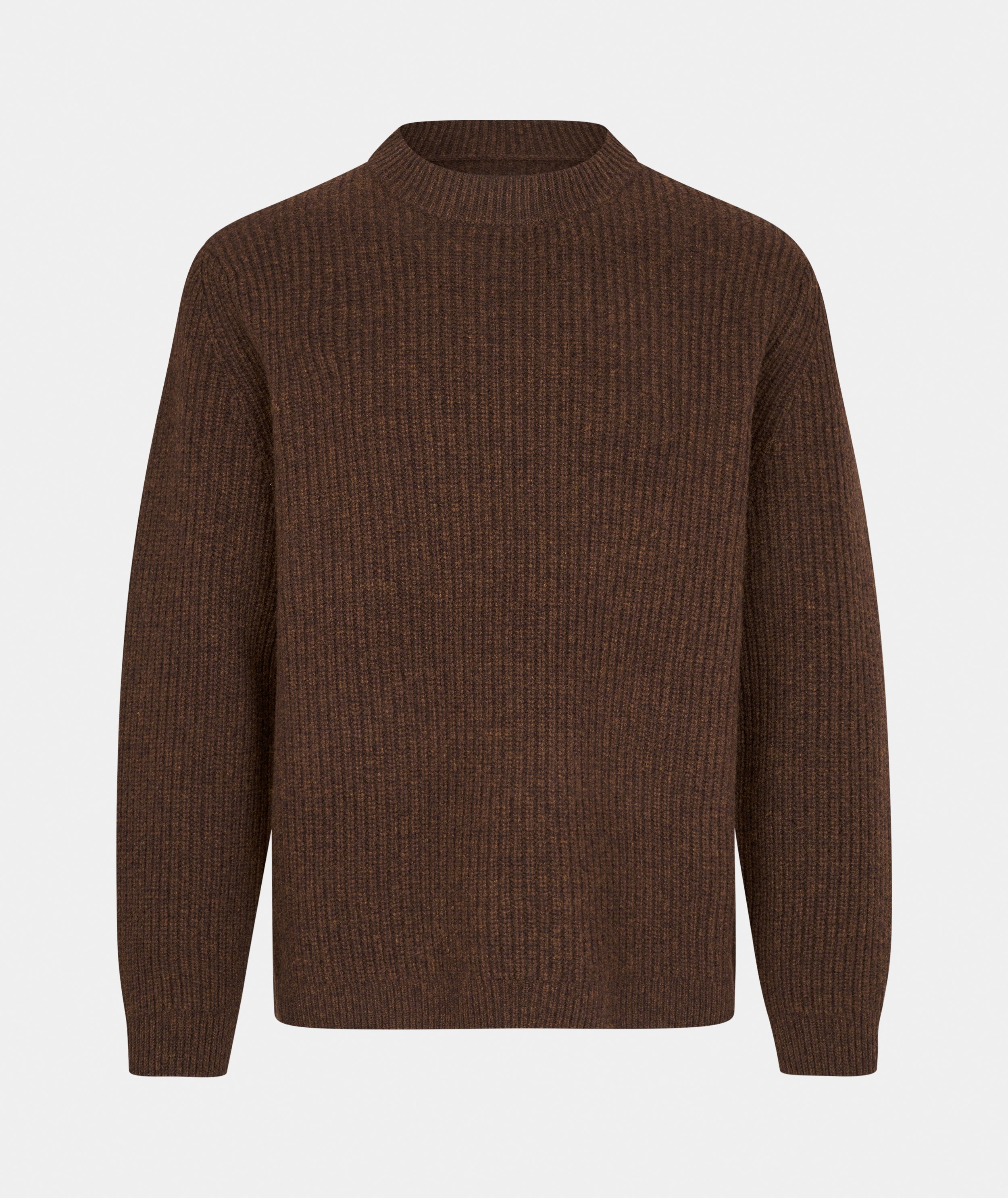 GARMENT PROJECT MAN Boxy Wool Knit - Brown Melange Knit 800 Brown