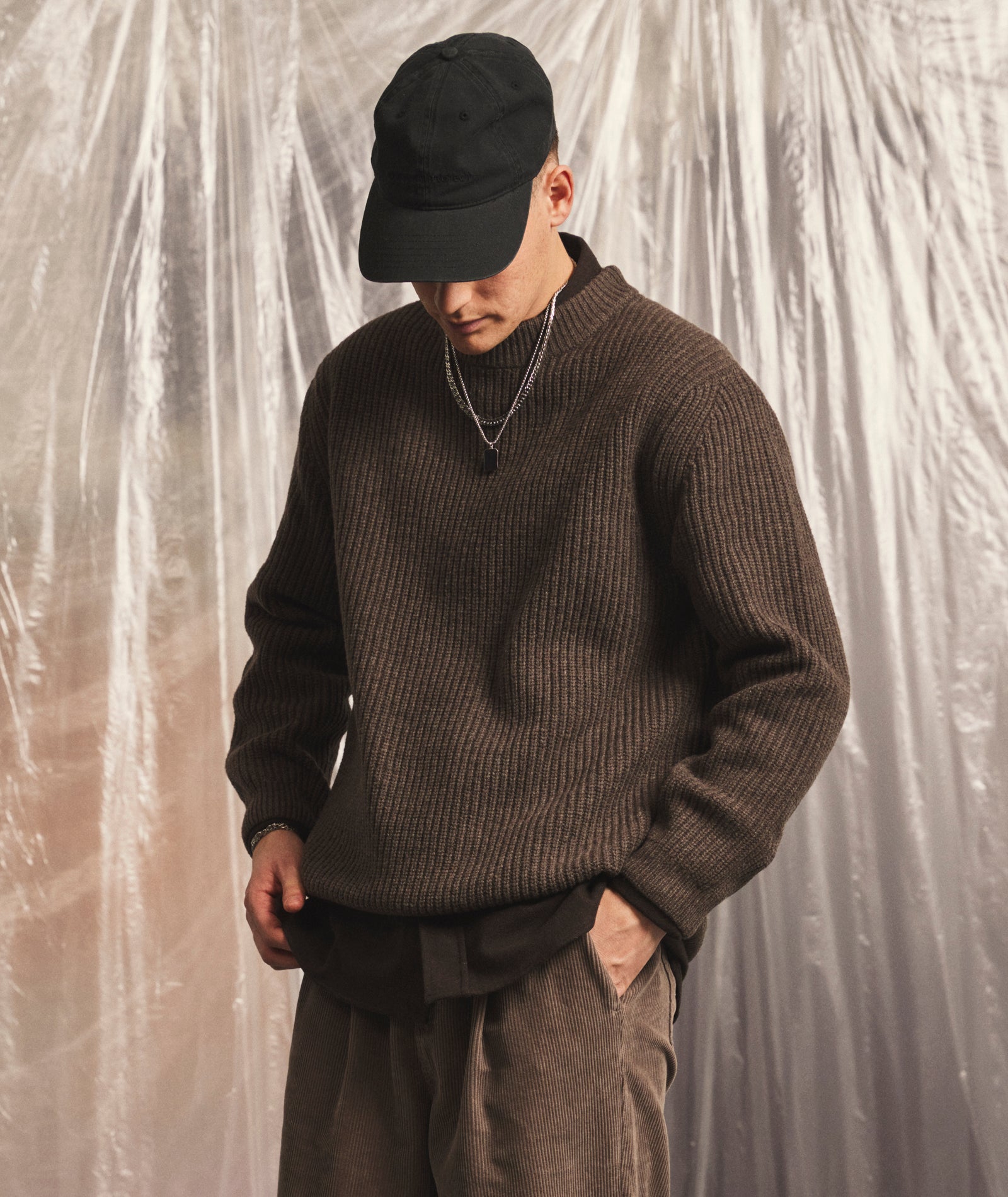 GARMENT PROJECT MAN Boxy Wool Knit - Taupe Melange Knit 140 Taupe