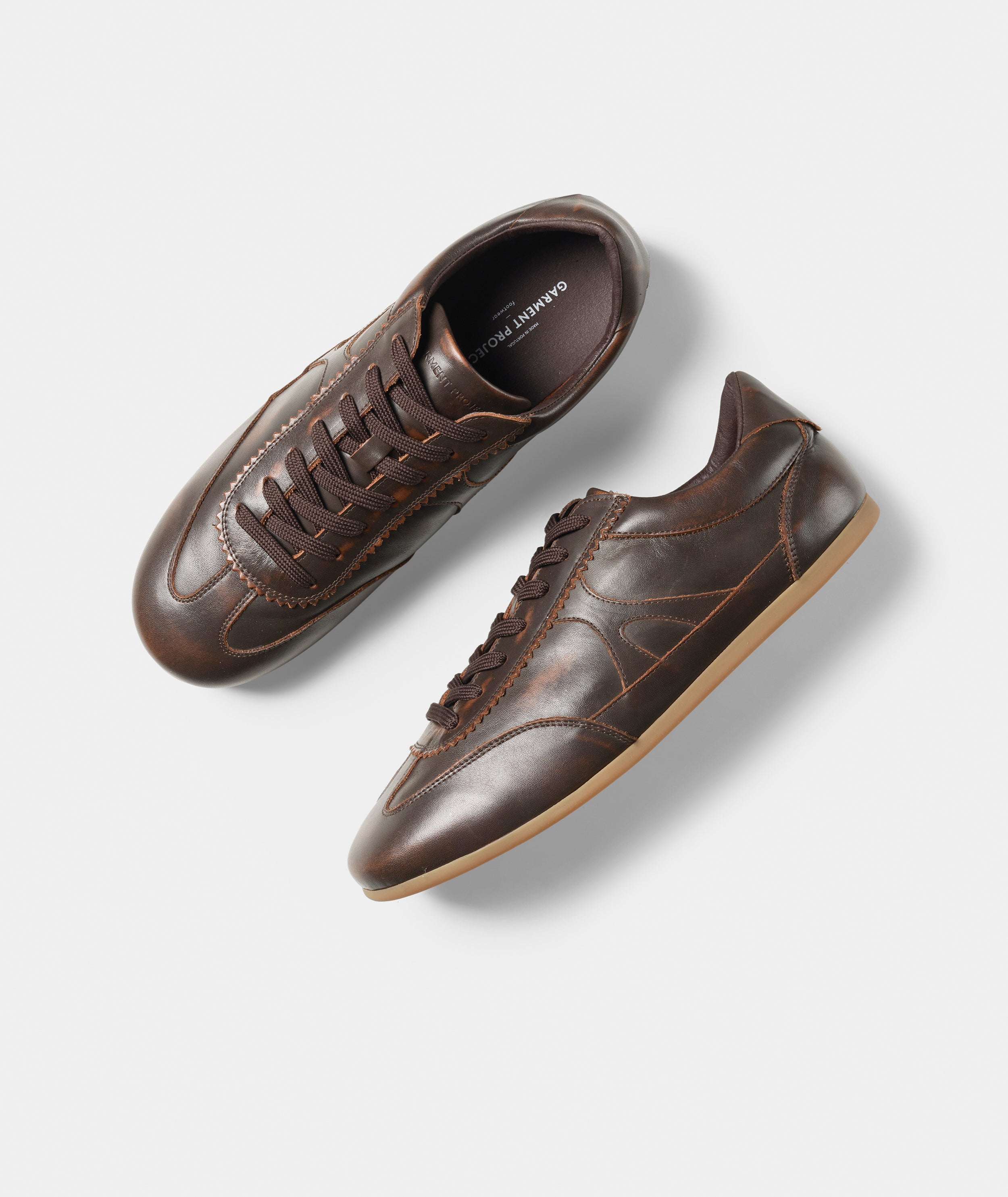GARMENT PROJECT MAN Brodie - Brown Vintage Leather Sneakers 800 Brown
