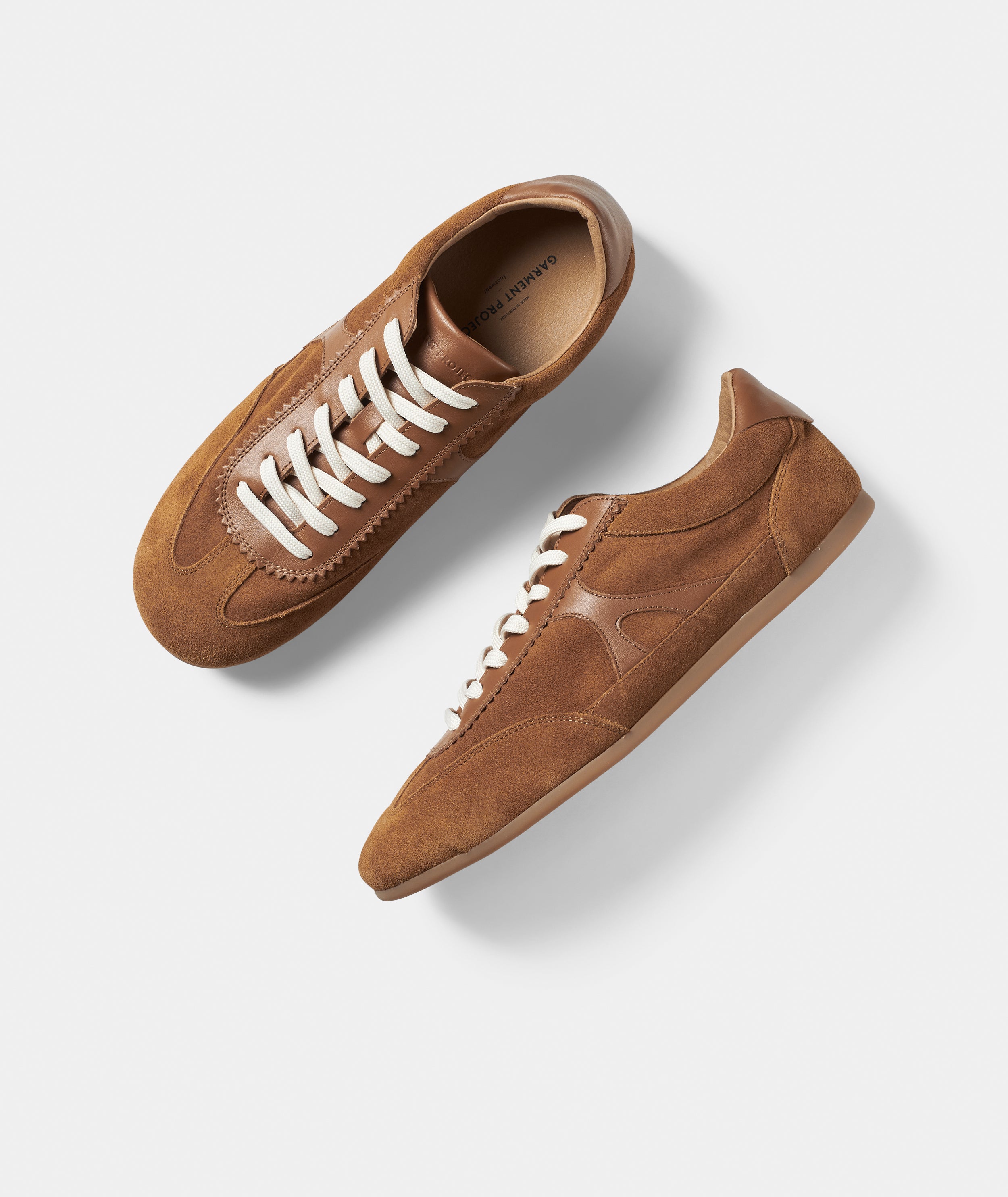 GARMENT PROJECT MAN Brodie - Cognac Suede/Leather Mix Sneakers 650 Cognac